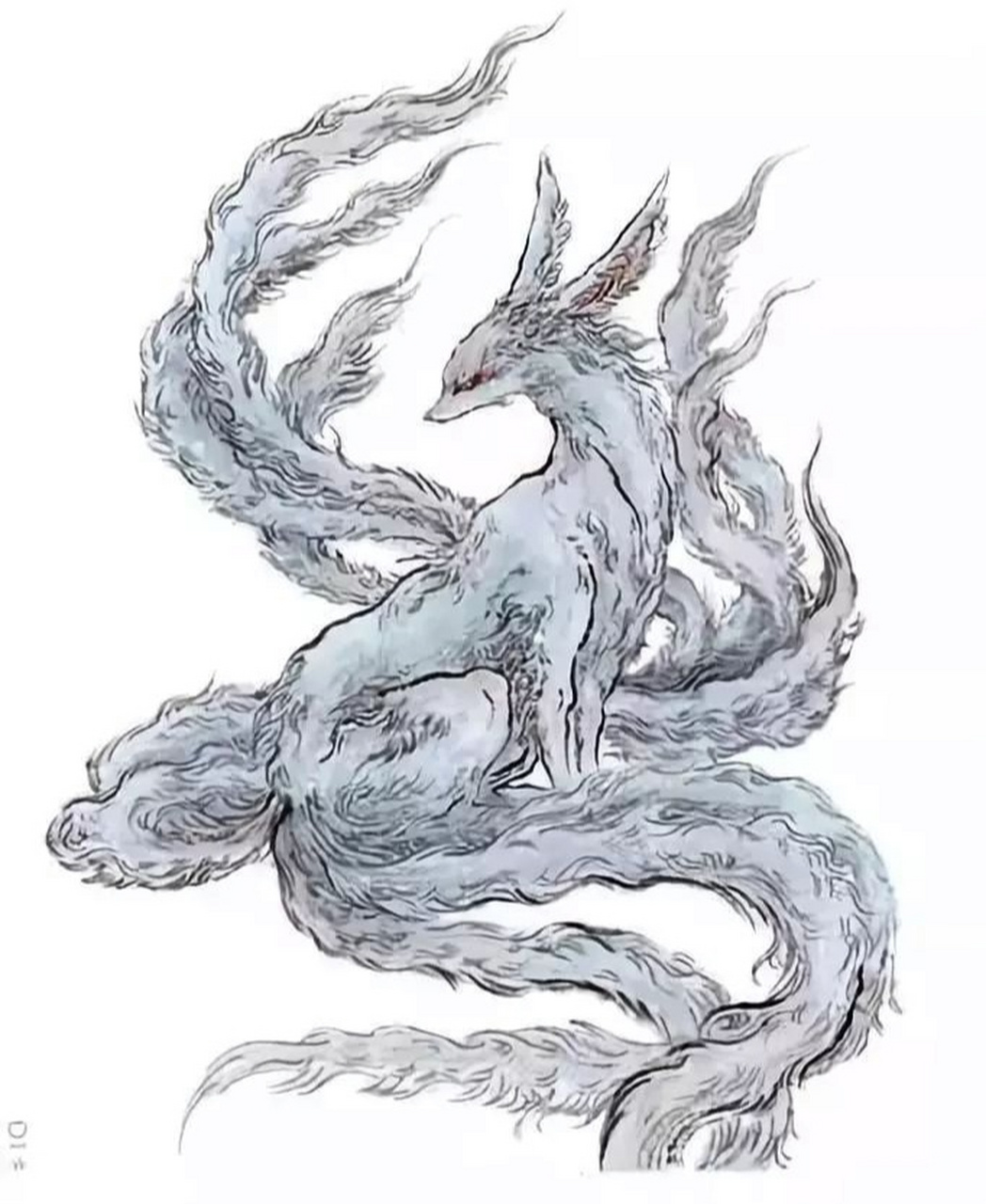 《山海经》-九尾 九尾狐是中国古代神话传说中的神异动物,常用来象征