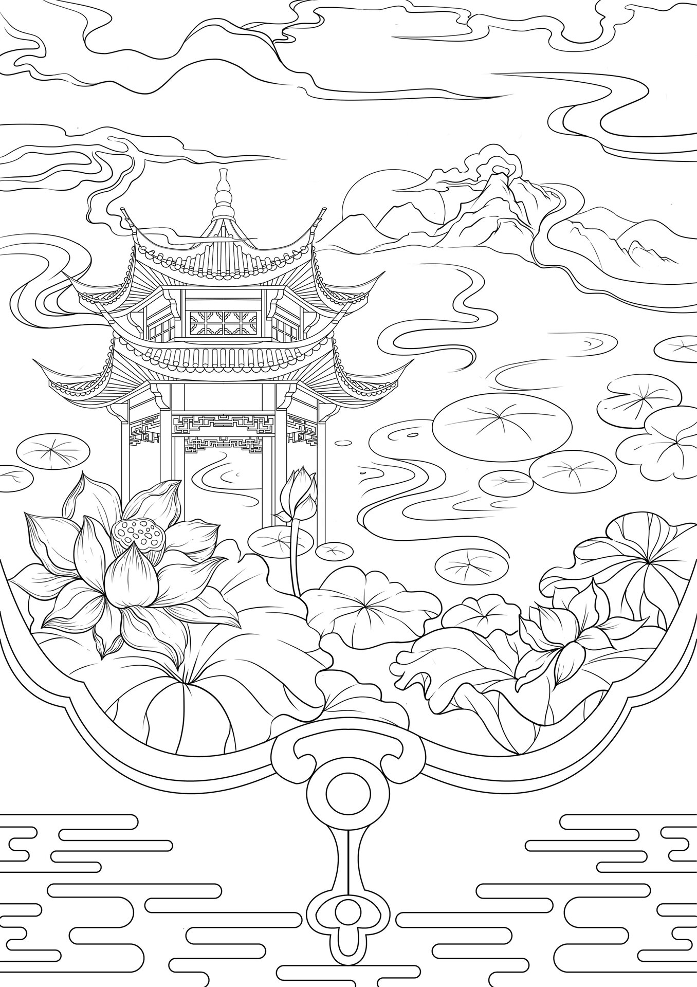 原创插画场景线稿合集