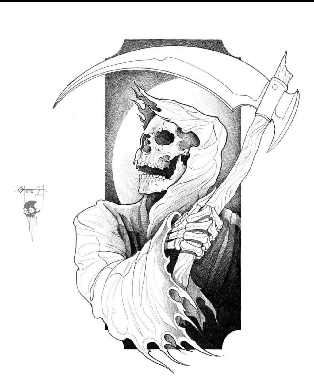 死神系列纹身小稿 很帅很酷