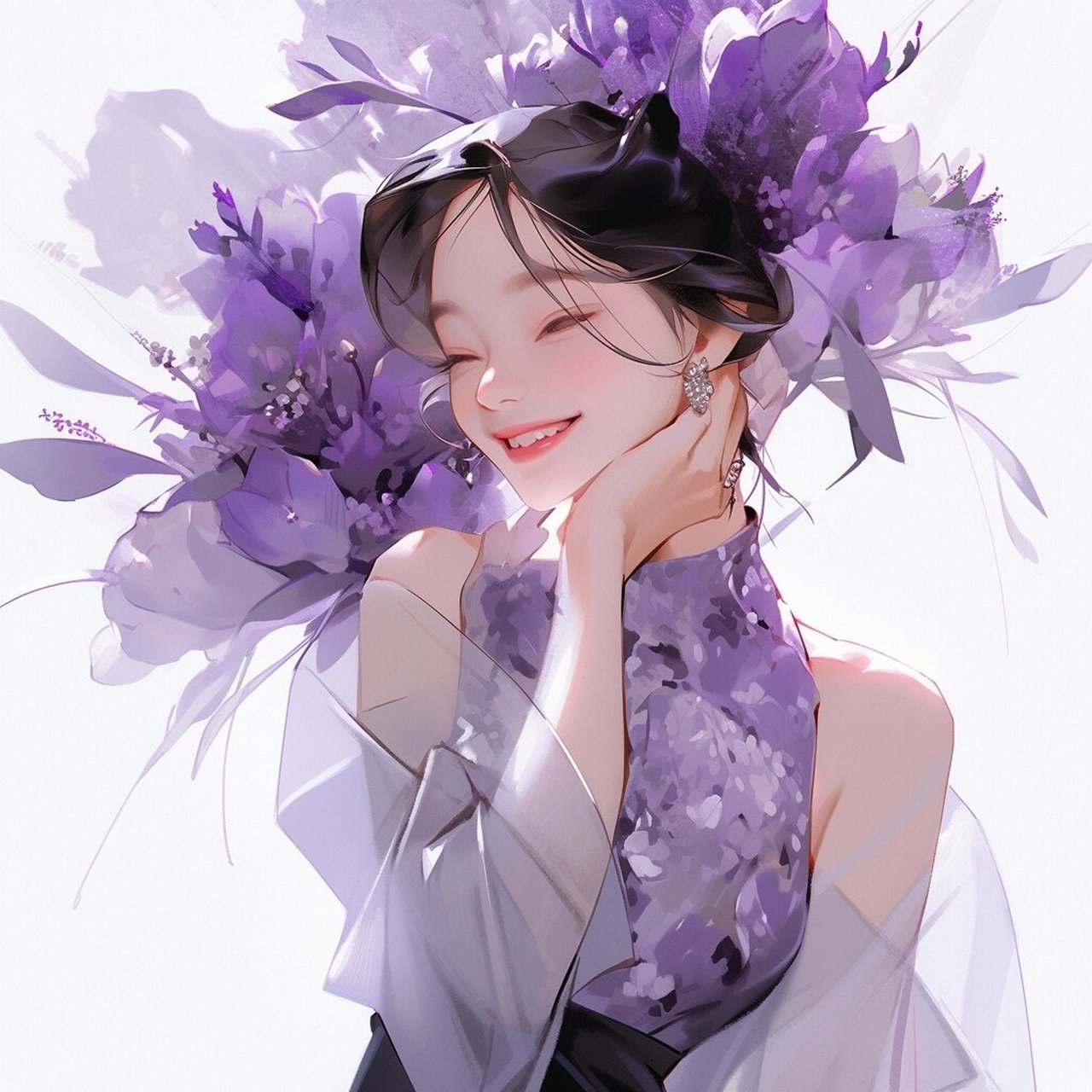 悄悄画你幸福沉醉的模样‖捧花气质女生头像 下一期要啥样的 你们是我