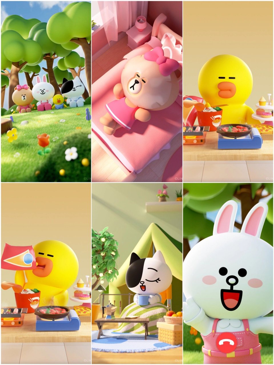 3d立体壁纸|linefriends壁纸更新啦 呼叫小伙伴们!