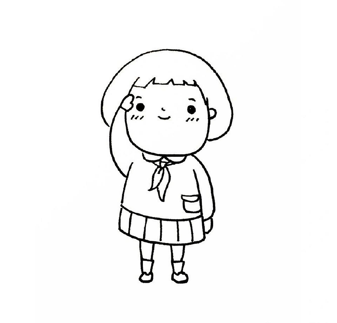 手绘简笔画军人