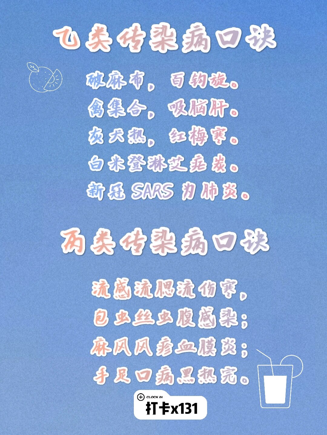 传染病分类口诀速记