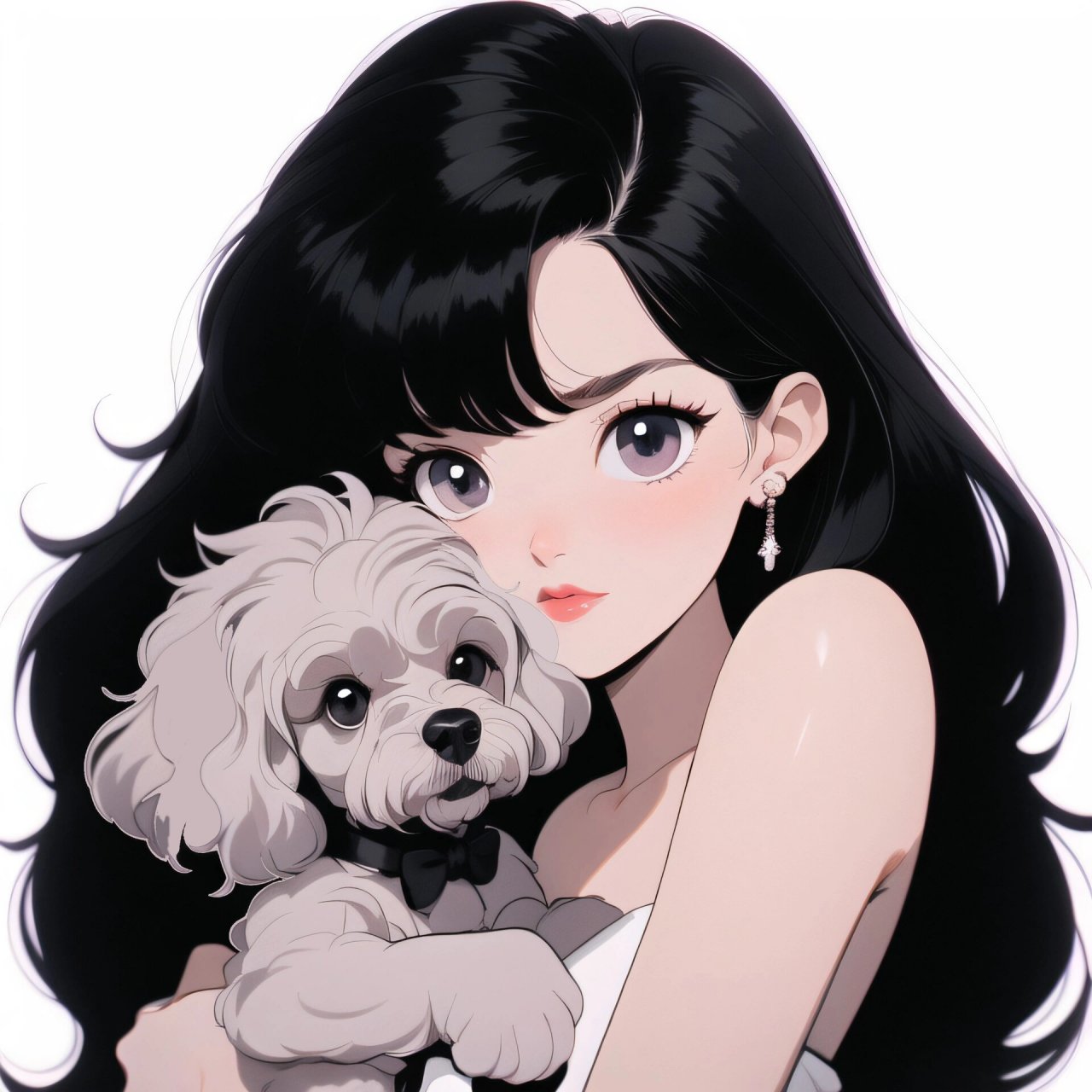 旧漫头像|短发直发小姐姐和她的泰迪犬 旧漫头像泰迪犬,有多少泰迪犬