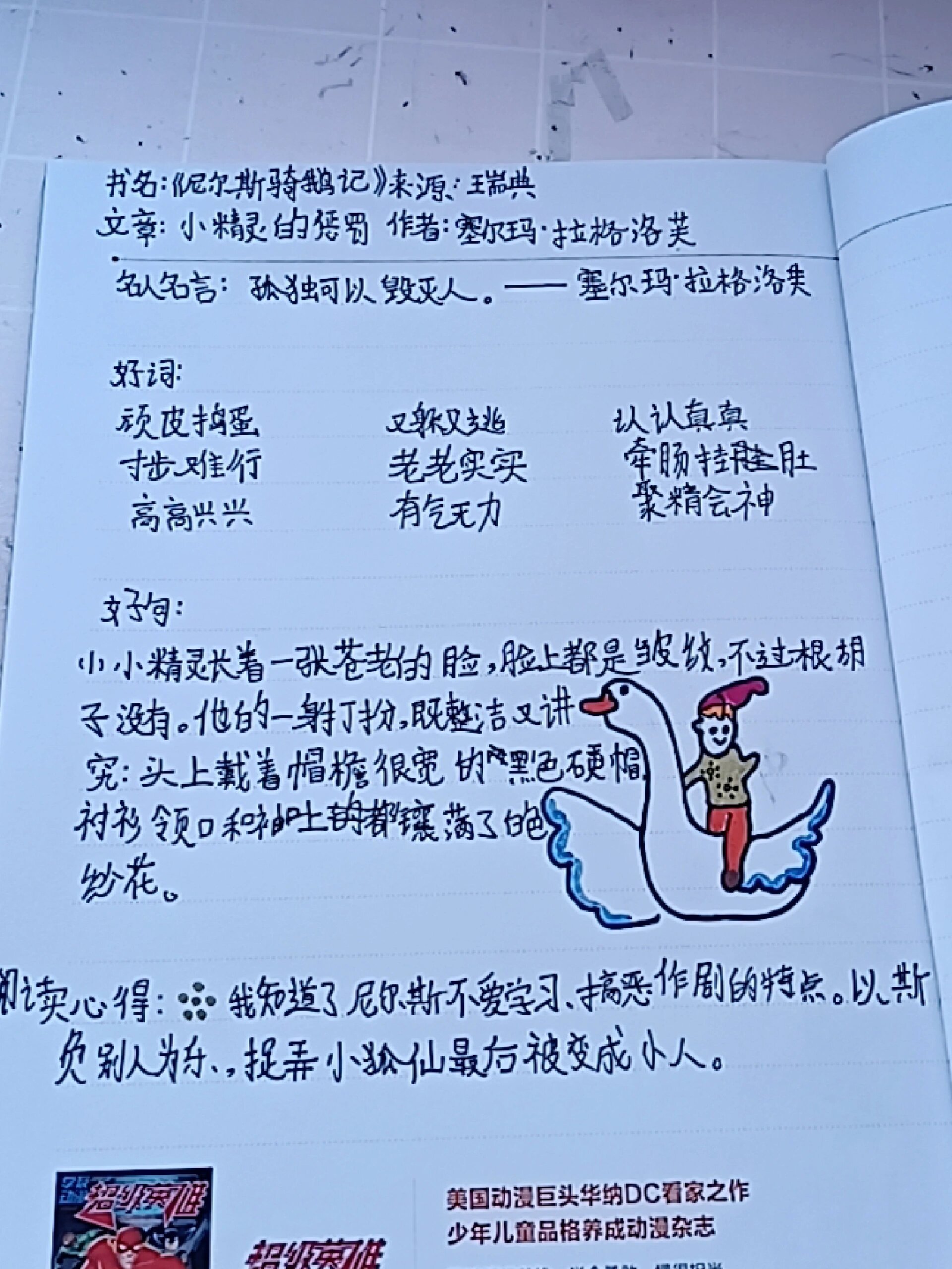 骑鹅旅行记摘抄笔记图片