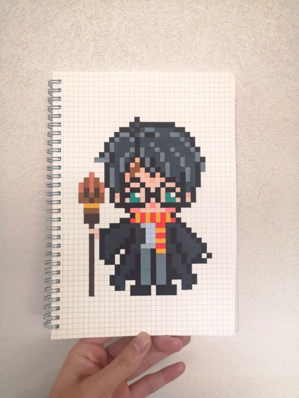 像素画:《哈利·波特》哈利 图纸: 网格本:b5 #像素画# #哈利波特