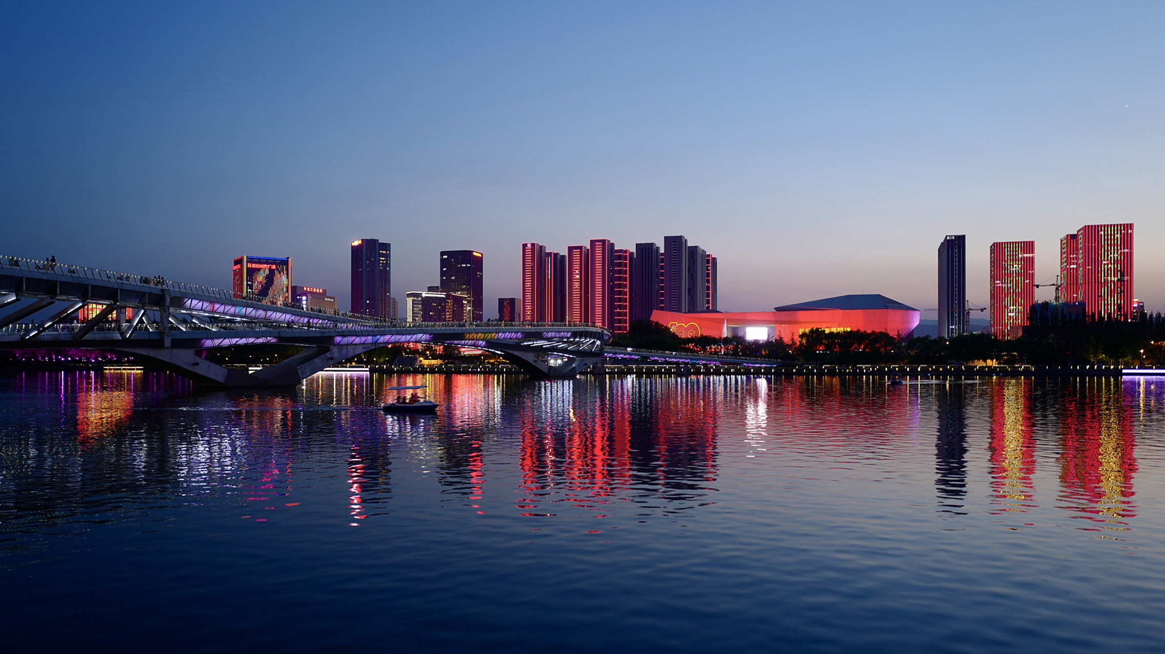 太原|汾河桥梁夜景合集97 汾河景区璀璨桥梁夜景合集91 太原夜間