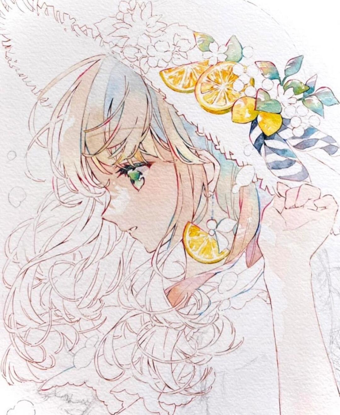 水彩肤色,动漫人物,再来一贴