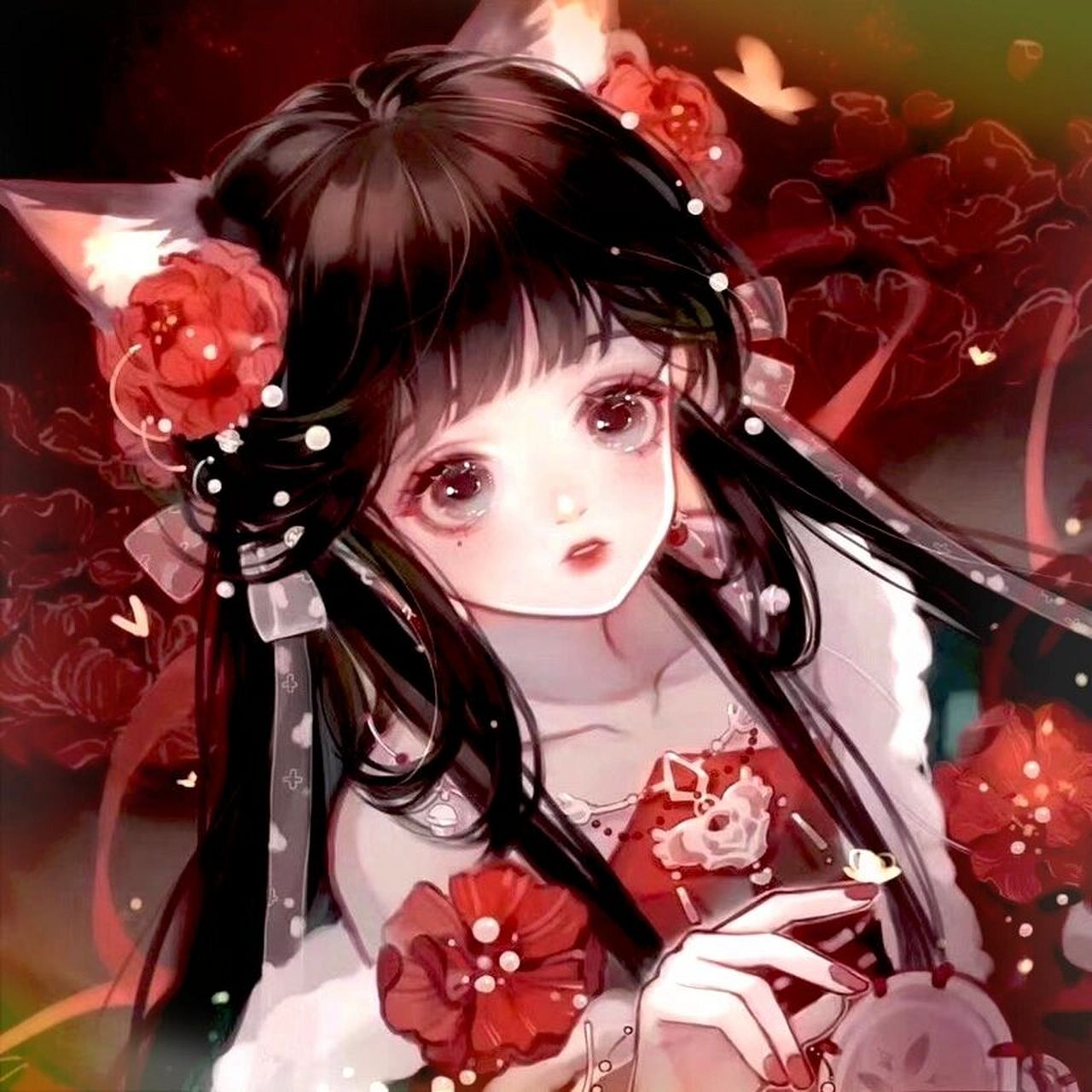 小仙女专属新年头像 新年头像 该换了哦～～红红火火过大年动漫头像