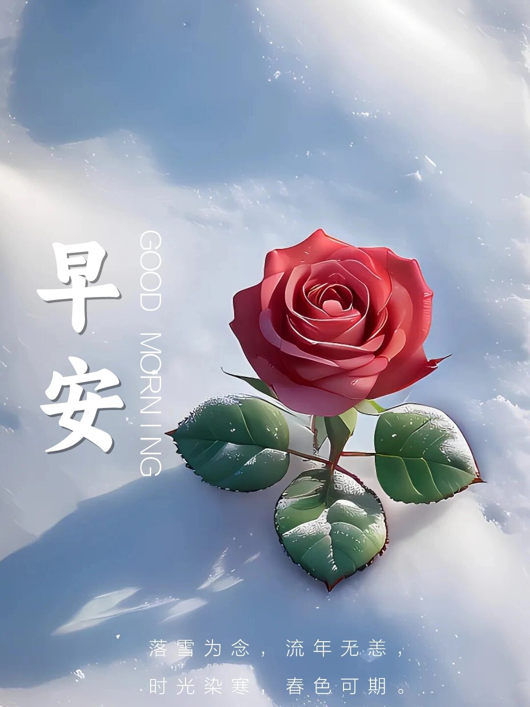 早安/雪景/朋友圈美图/早安文案 1,下了一夜的雪,把思念涂抹出纯洁