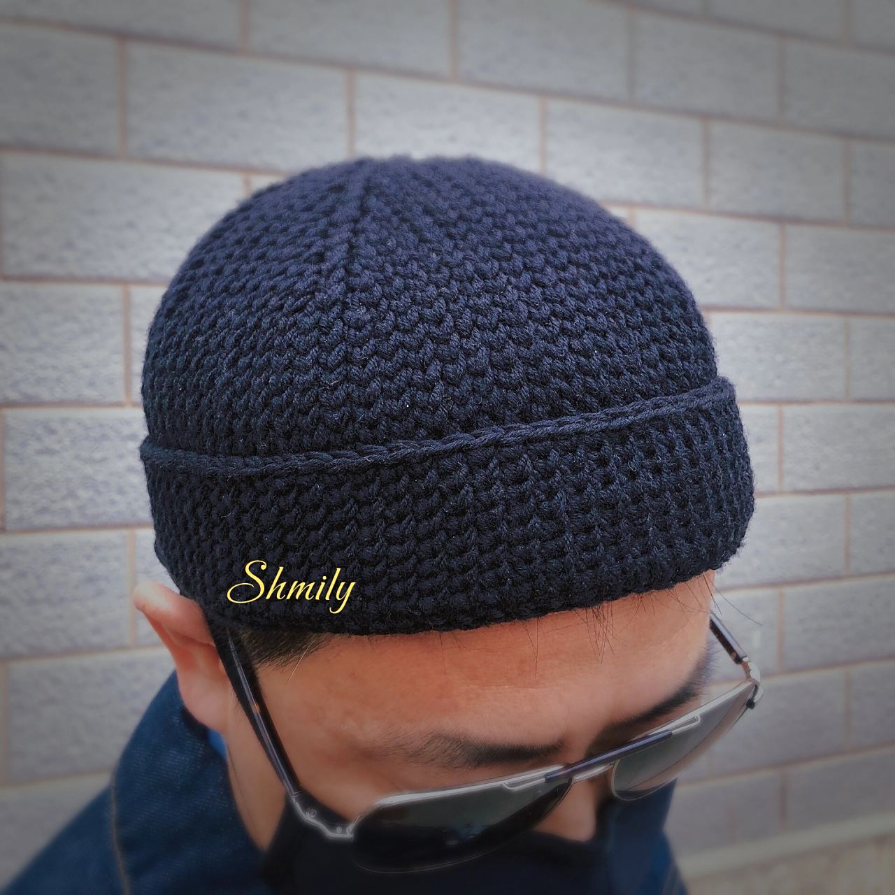 涂格子上瘾 这是一款钩针仿棒针纹理的男士帽子 线材:中粗美丽诺羊毛