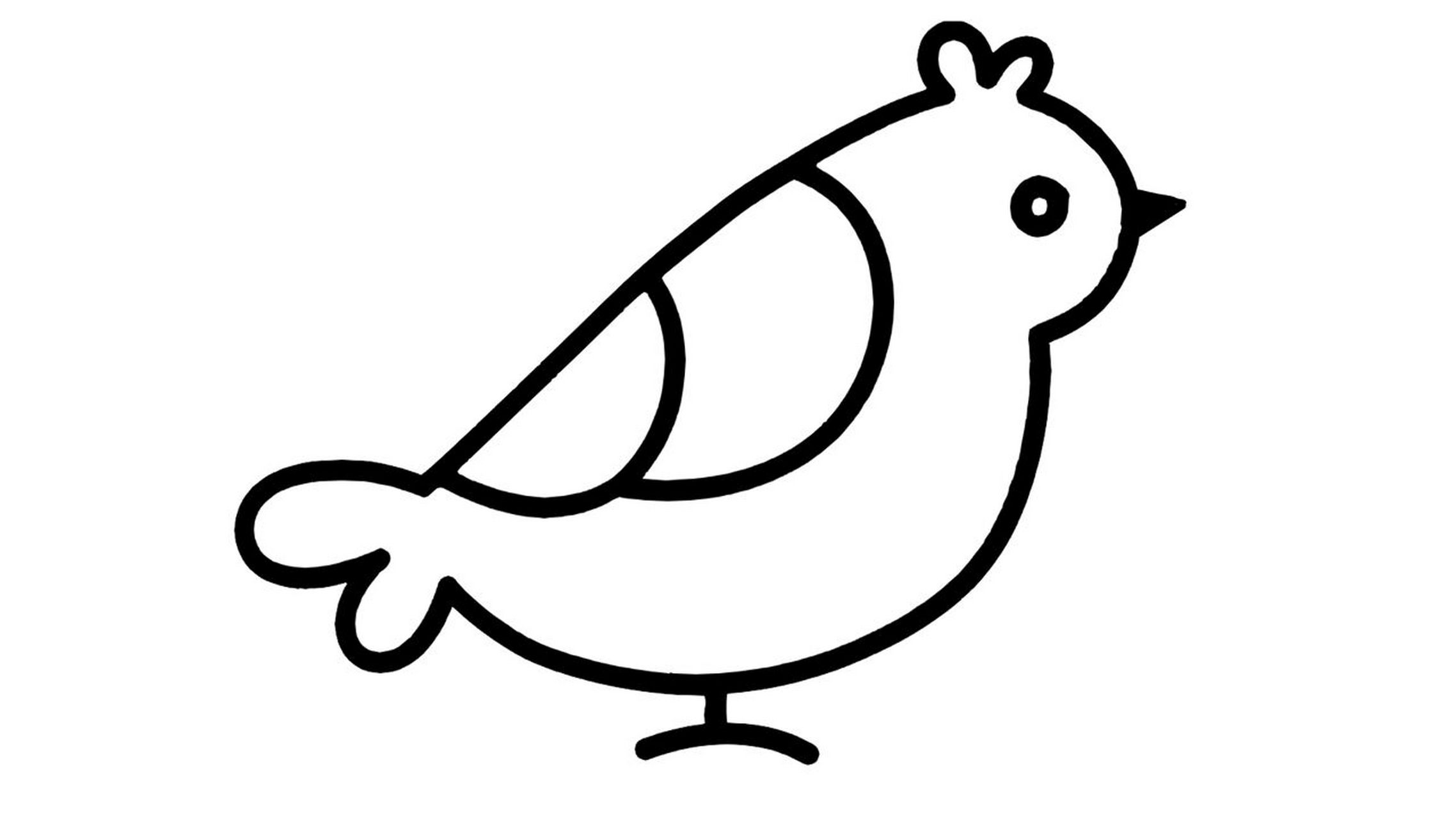 【简笔画素材分享45】6款卡通小鸟 分享6款卡通小鸟02 高清线稿素材