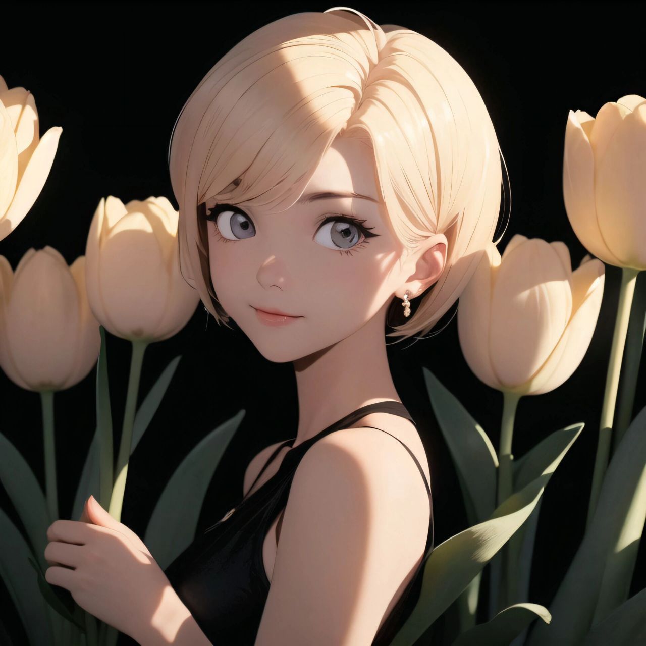 旧漫头像|金色短发气质小姐姐和93郁金香