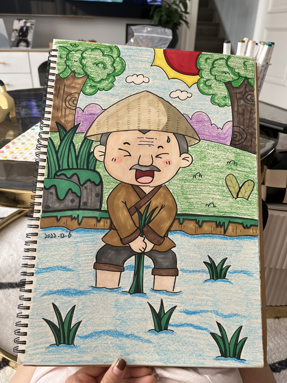 每天一张简笔画 《拔苗助长》练习临摹