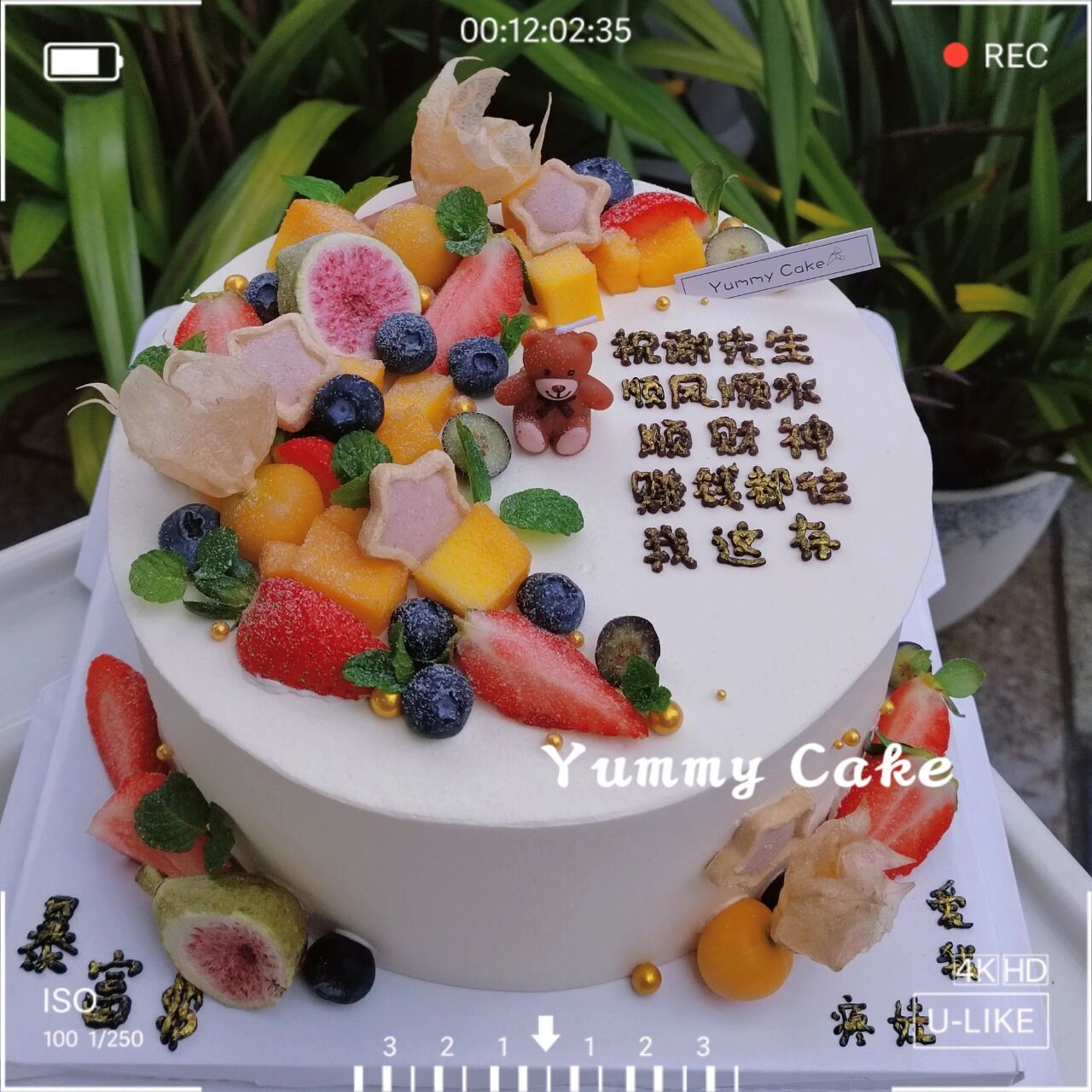 水果蛋糕/老公生日蛋糕/ 顺风顺水顺财神赚钱都往我这存!暴富!