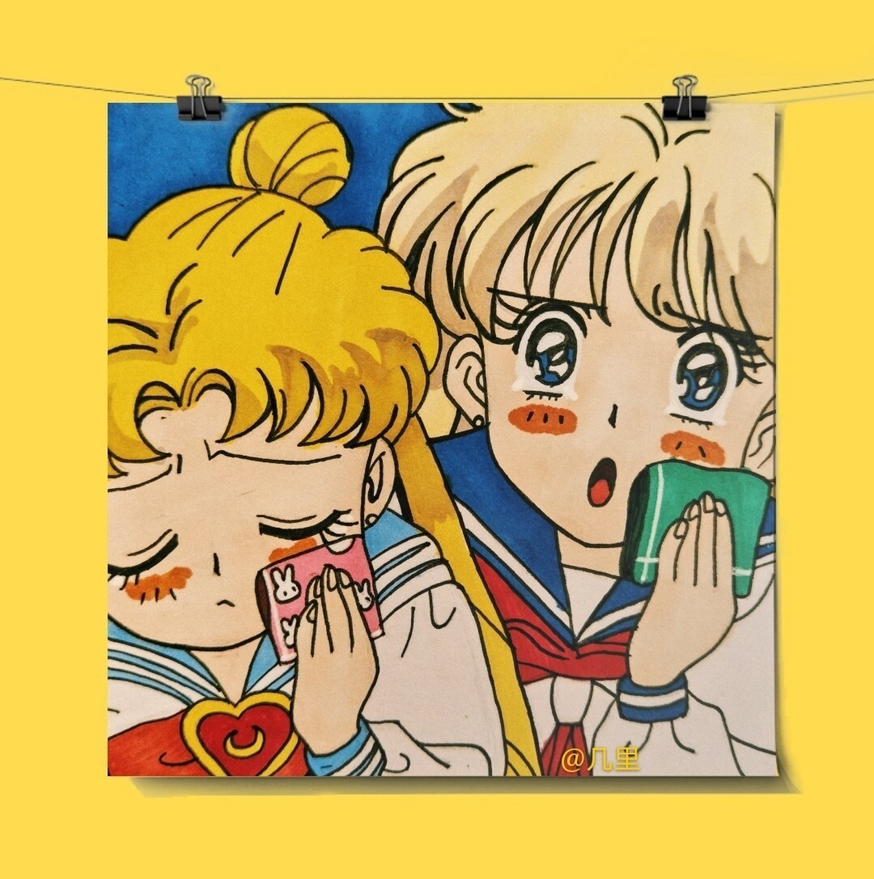 马克笔手绘|【美少女战士】(附手稿) 93 93 93 【 我要代表月亮