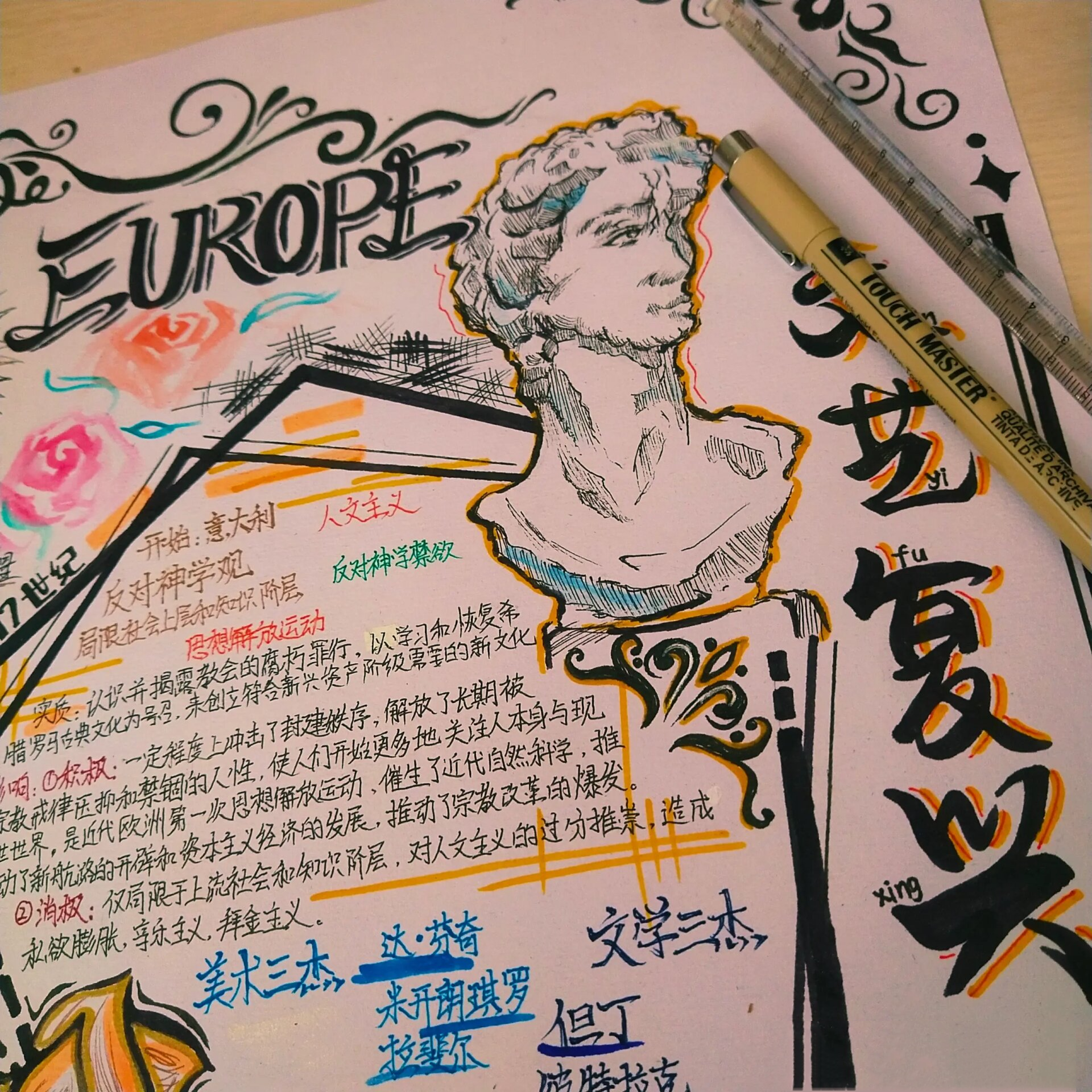 文艺复兴历史手抄报,我累死了π_π