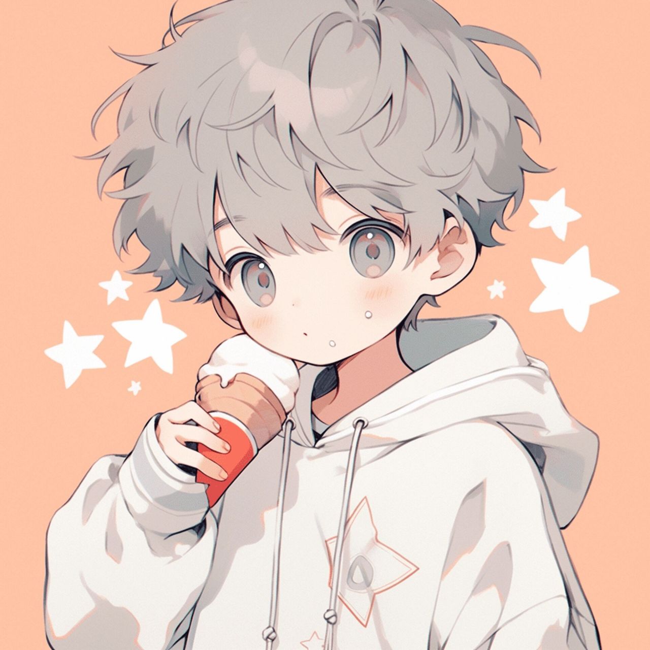 男生头像 | 小男孩吃冰淇淋