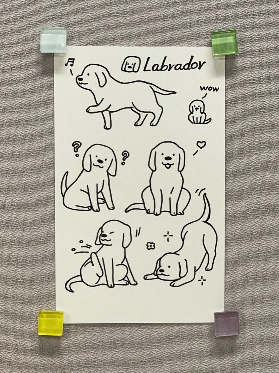 98狗狗简笔画100-7|拉布拉多|手帐素材94 狗狗简笔画第7弹solo