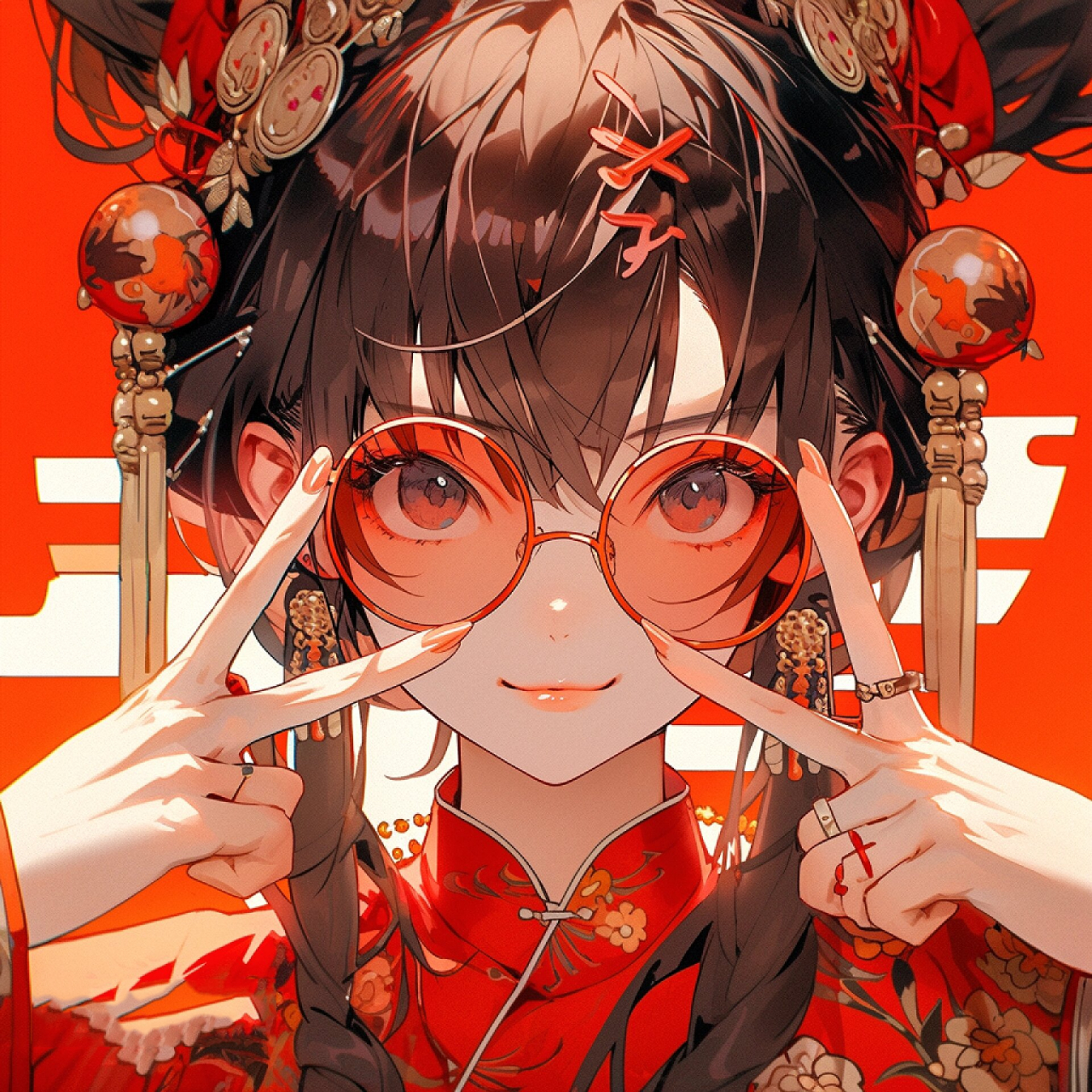 女生头像|龙年特辑丨转运发财国风墨镜美瞳