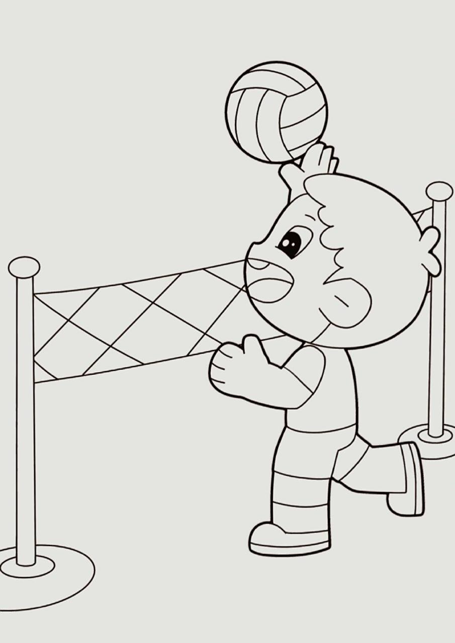 儿童主题画|《打排球》|幼师简笔画