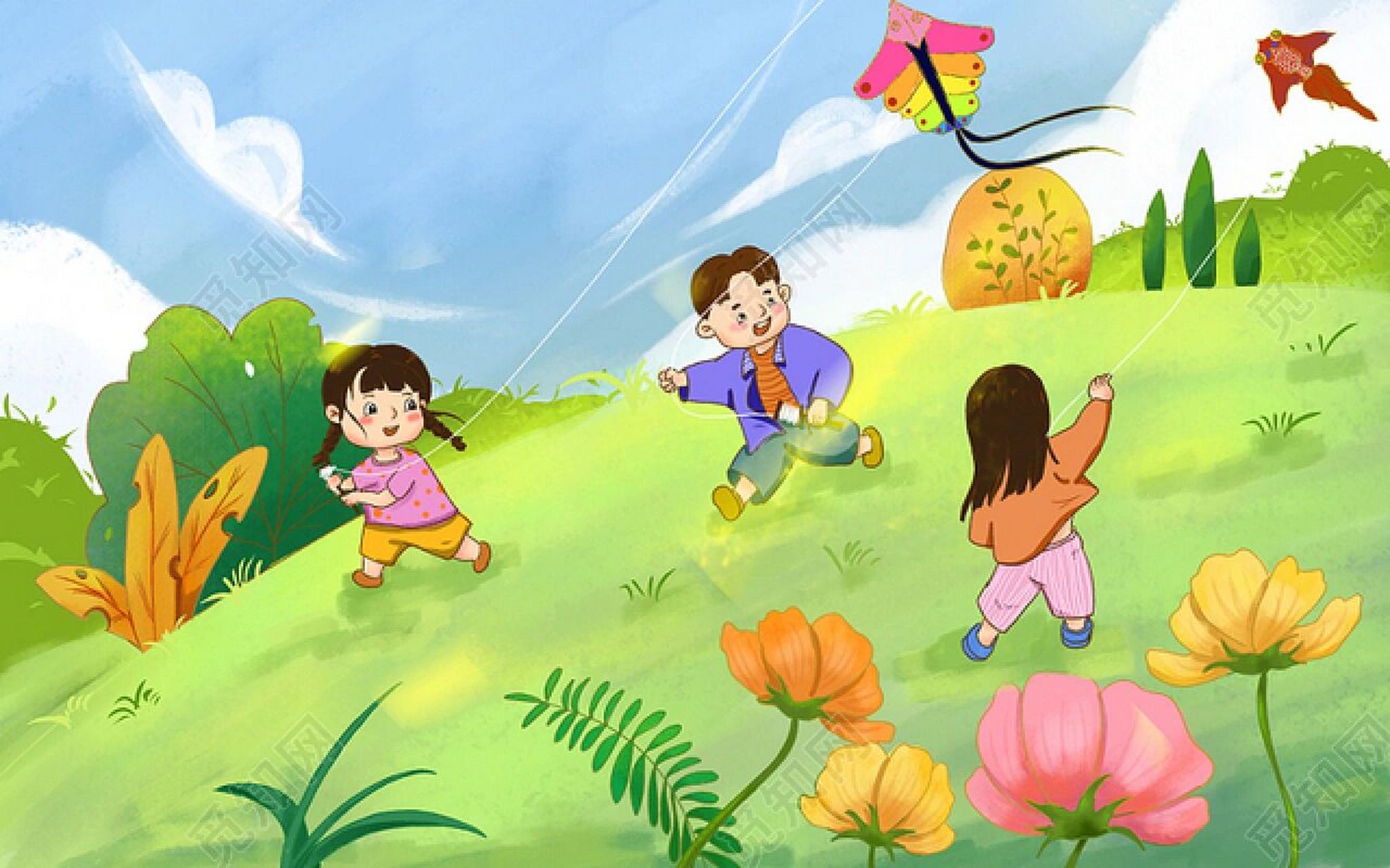 看图写话 美丽的春天 春天来了,万物复苏,花红柳绿,我看见外面天气