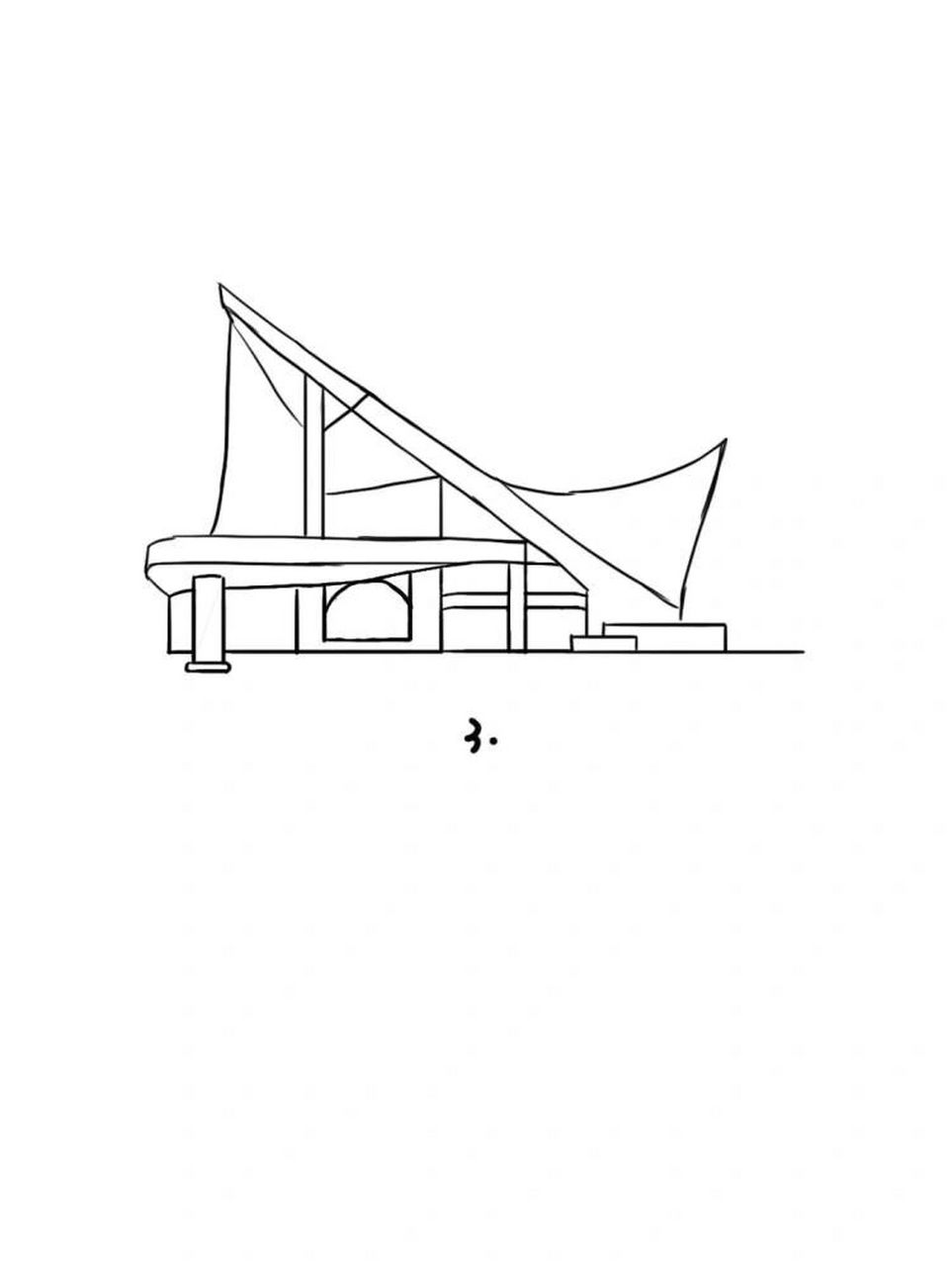 如何画广州星海音乐厅|地标建筑简笔画23 地标建筑第23个作品-广州