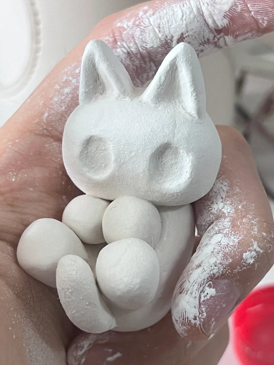 第一次捏石塑粘土|可爱猫咪 猫猫头参考了盲盒 新手第一次捏感觉还