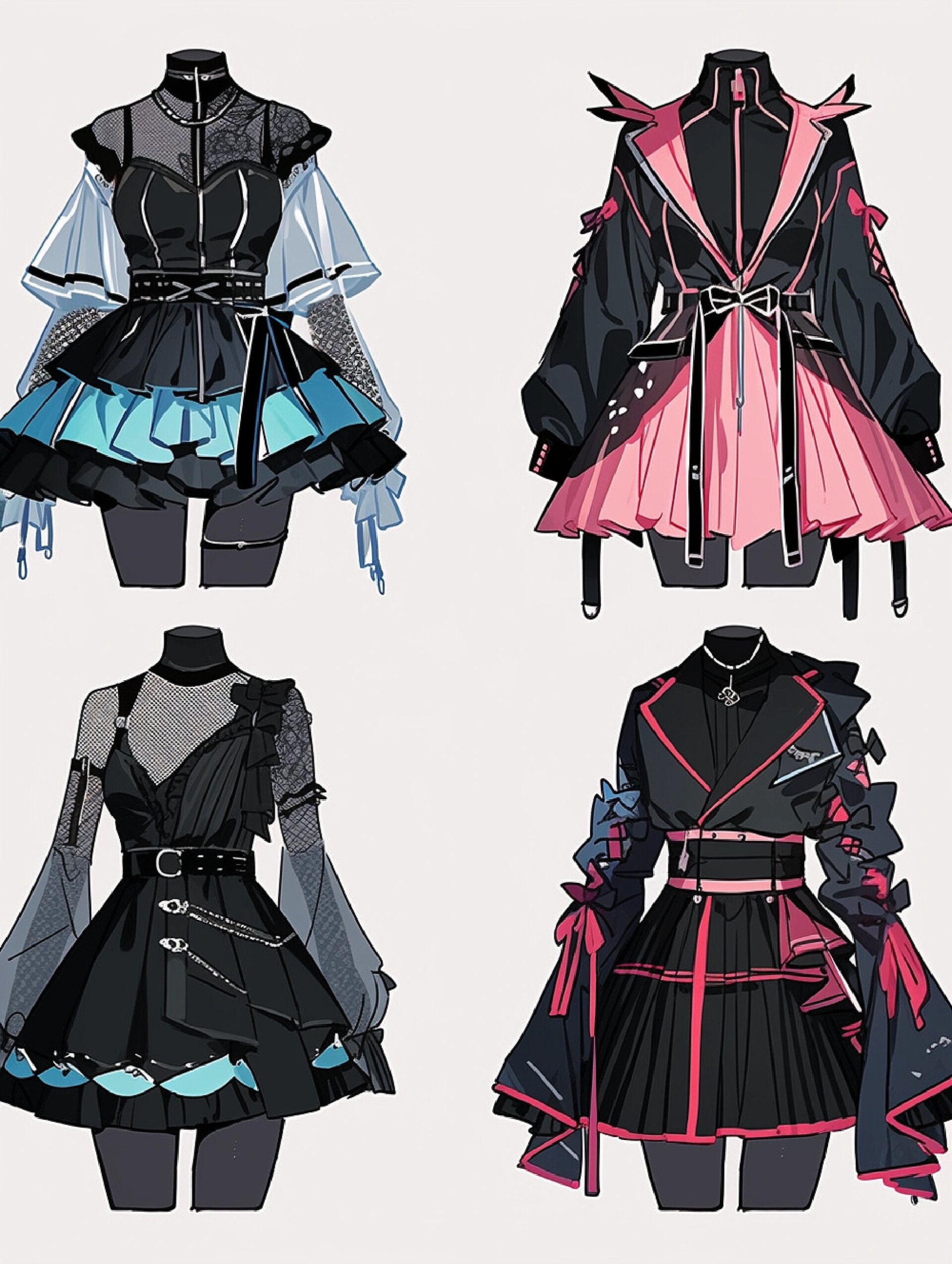 服装设计图:哥特朋克风