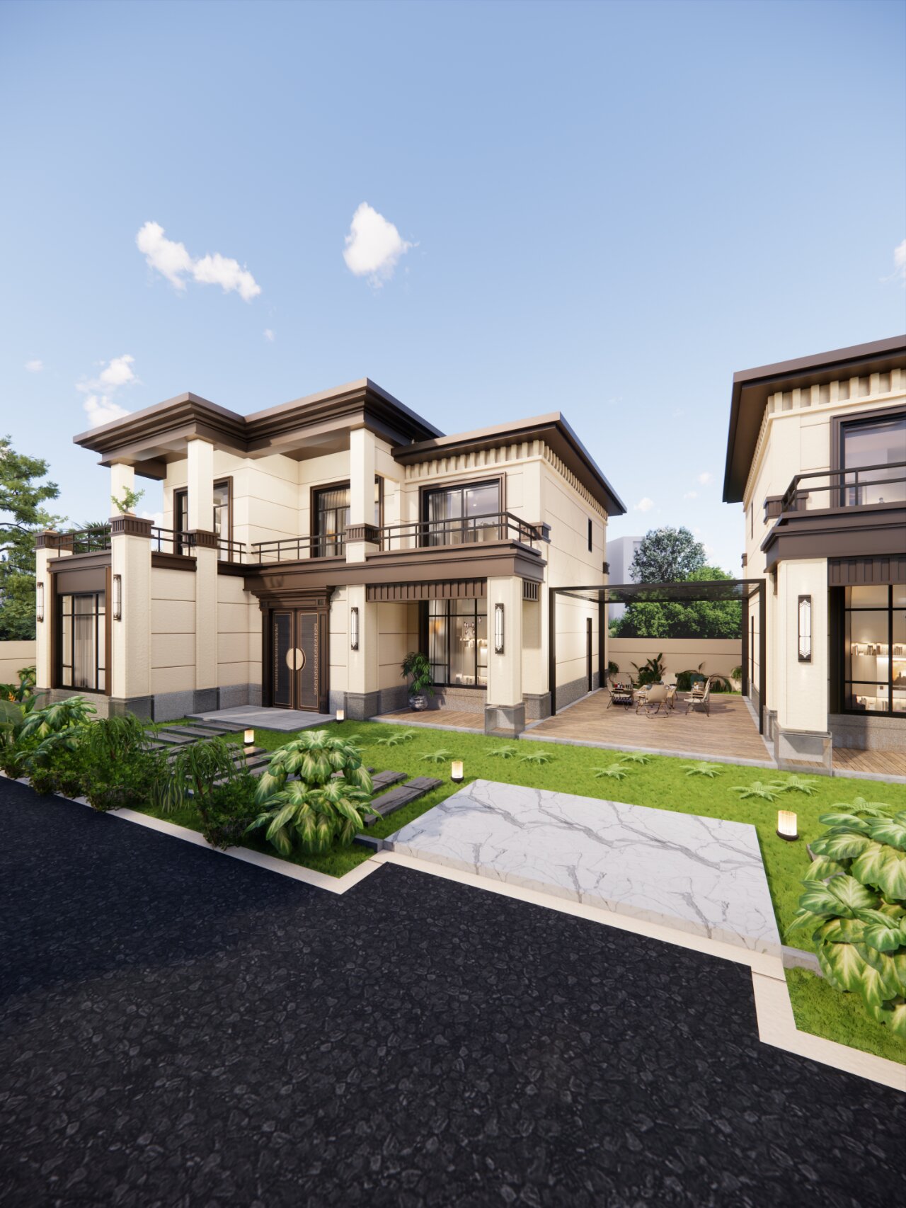 坐标//重庆大足  双拼别墅 总建筑面积:506㎡ 建筑层数:2f 结构形式