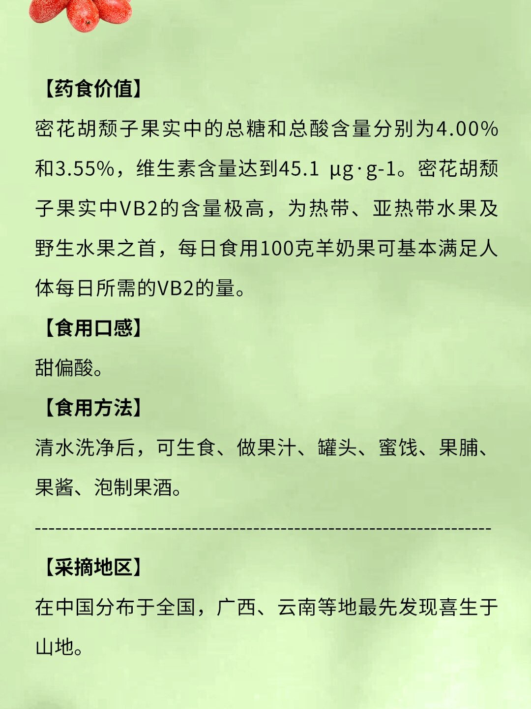 野果001 | 羊奶果,vb2含量不愧是野果之王 001羊奶果 001 | 羊奶果