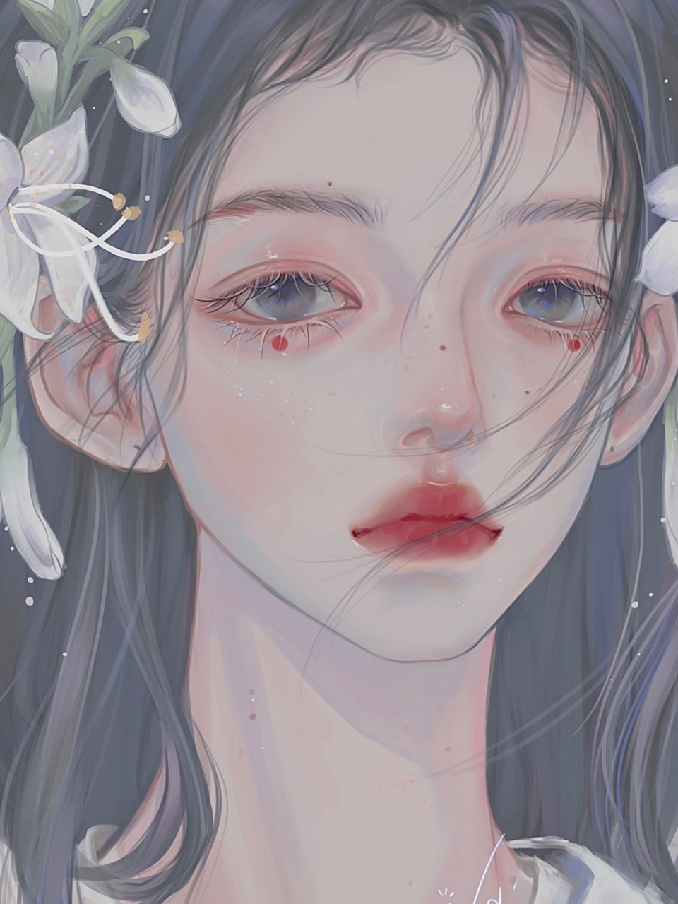 【本草纲目草药拟人·玉簪】 玉簪 又名白仙 是清冷的仙鹤少女