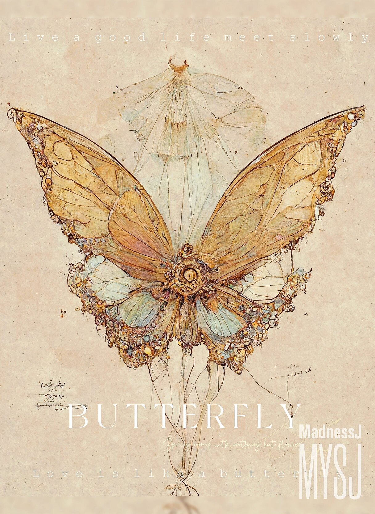 ai插画78自然拟态「黄带枯叶蝶」03