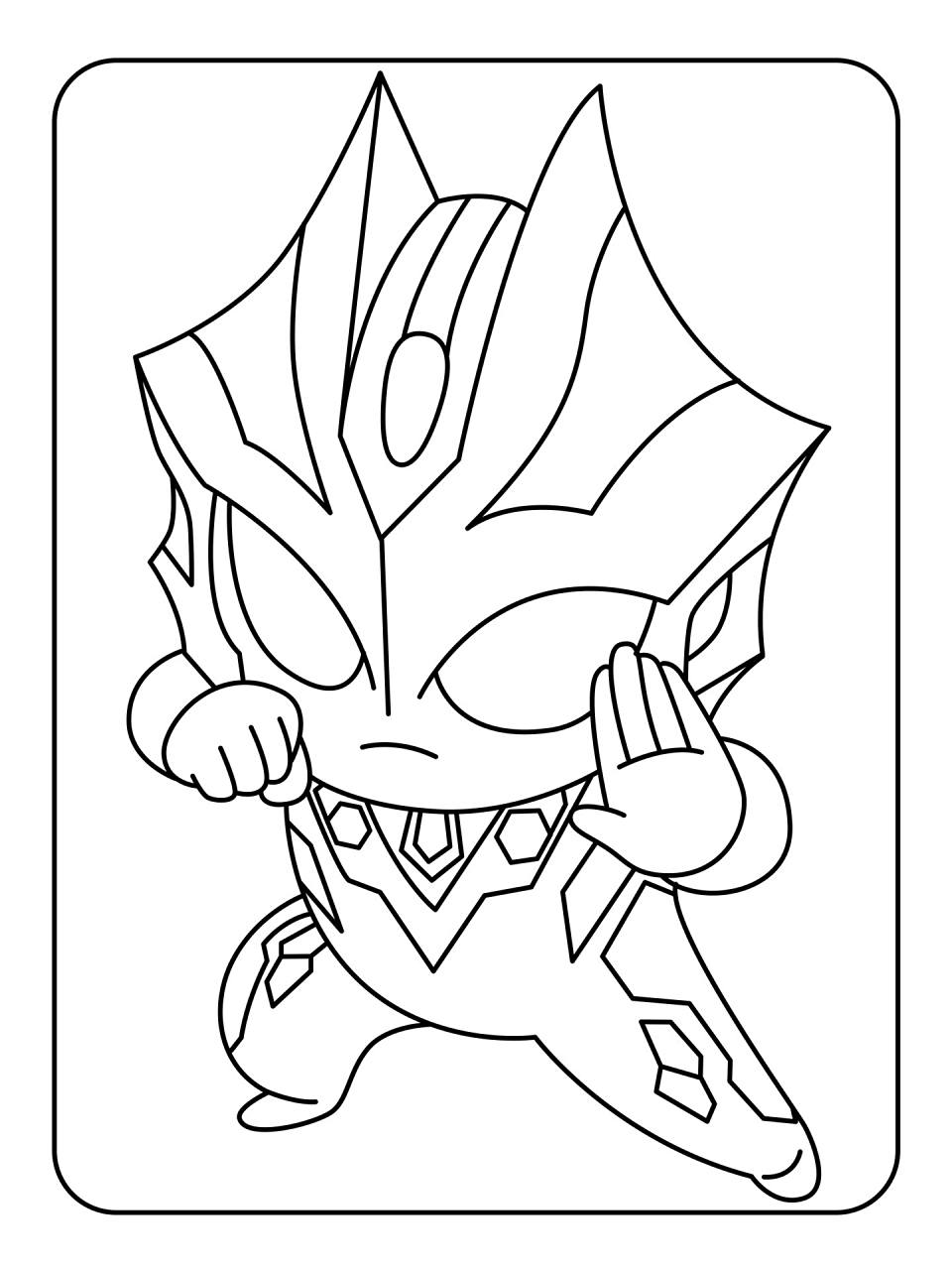 97卡通奥特曼涂色简笔画 | 全册120张   火-卡通奥特曼涂色简笔画