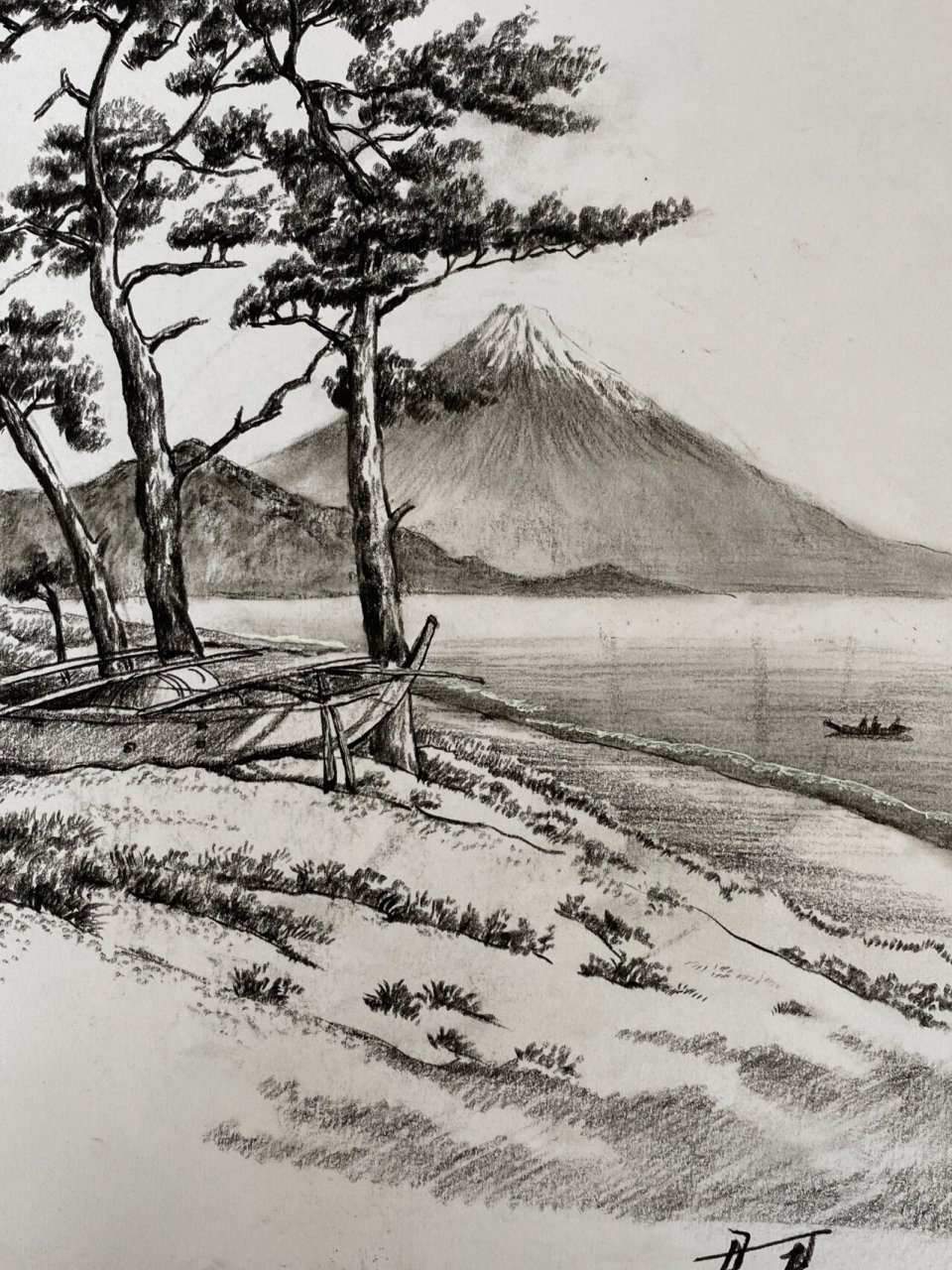 炭笔风景画合集 高清图,谢谢对君君的支持,谢谢点赞