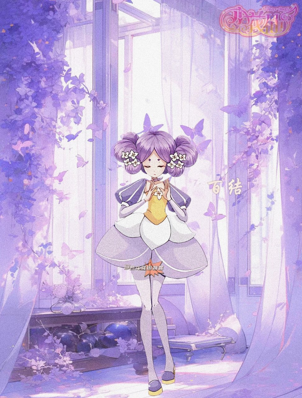 小花仙|精灵王|拼接壁纸 🌟图一 姓名:眠妃 身份:罂粟花精灵王 花语