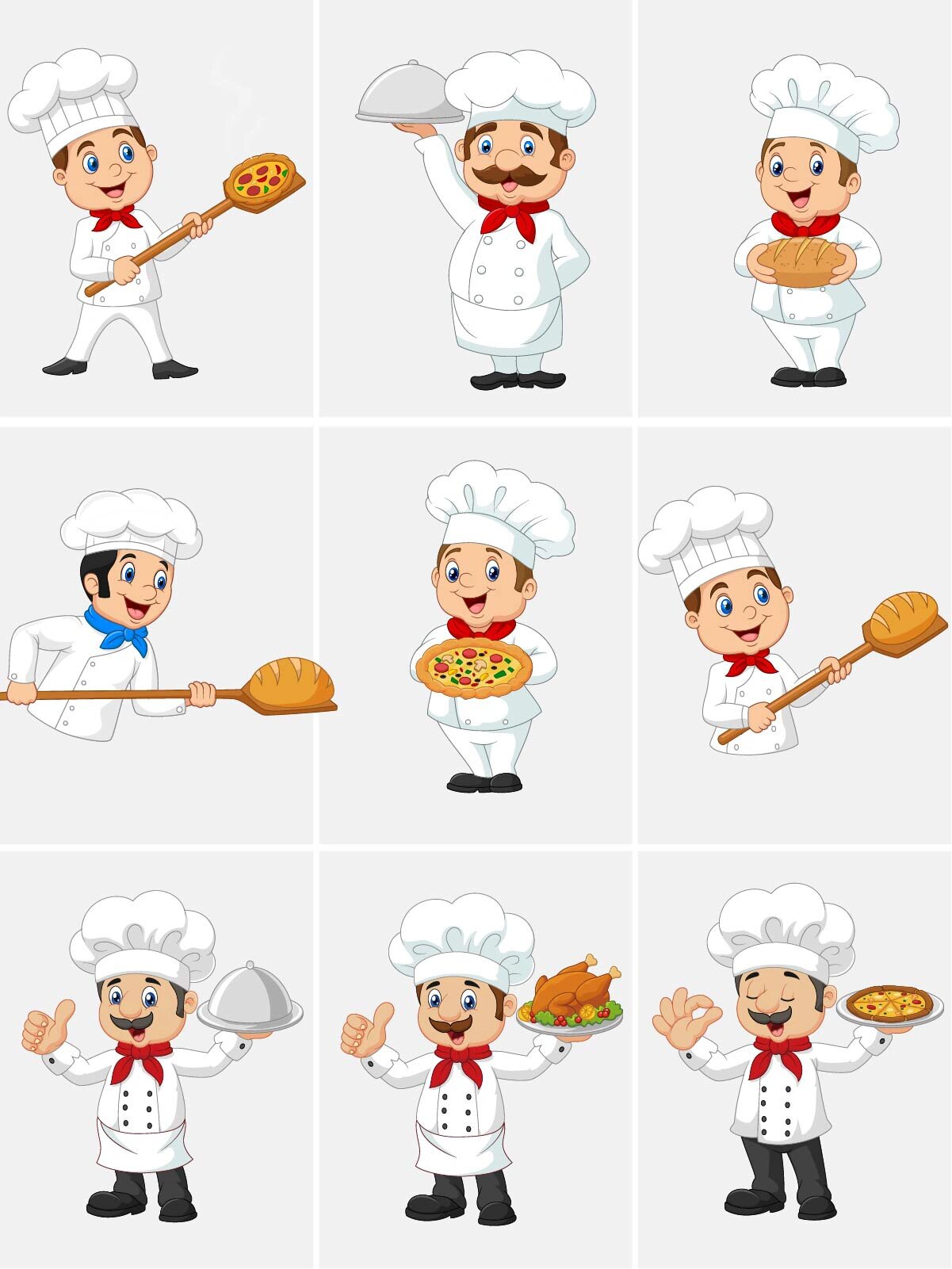 卡通厨师插画986993986993～高清手绘素材图