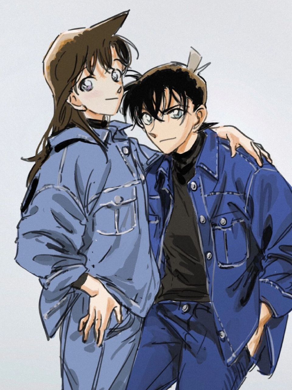 情侣装的正确打开方式 画师见图二 #名侦探柯南# #新兰