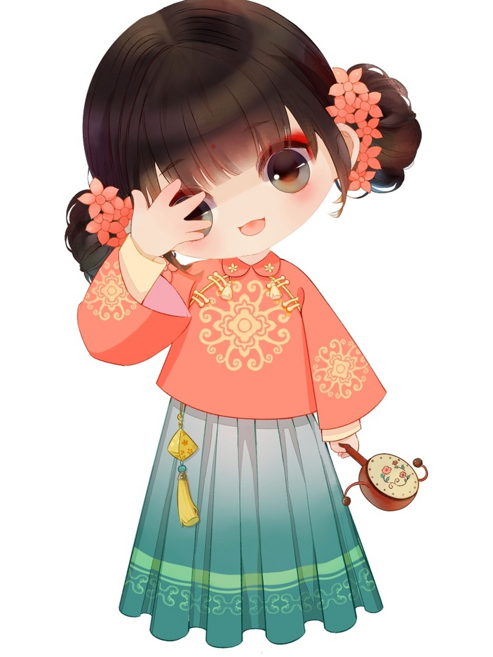 喜欢画很多有意思的汉服小姐姐,把人物q版化让我觉得非常治愈.