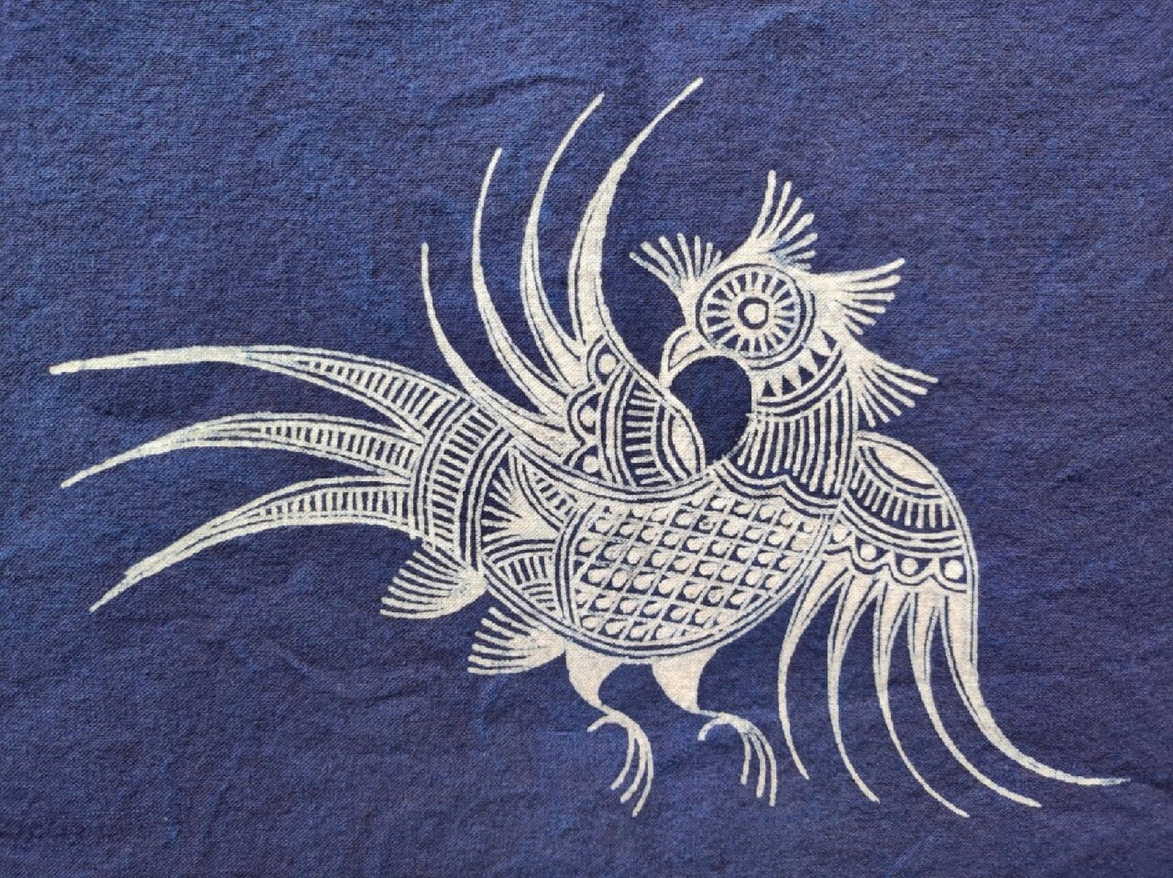 贵州苗族蜡染图案/锦鸡篇 传统蜡染锦鸡纹样