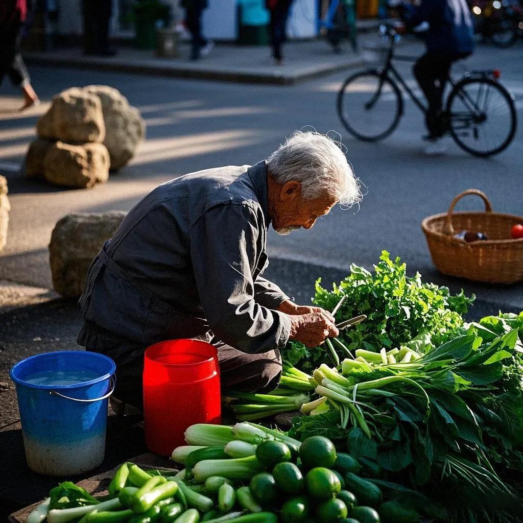 每次刷到那些穷苦的卖菜老人,我的视线就像被磁石牢牢吸引,再也无法