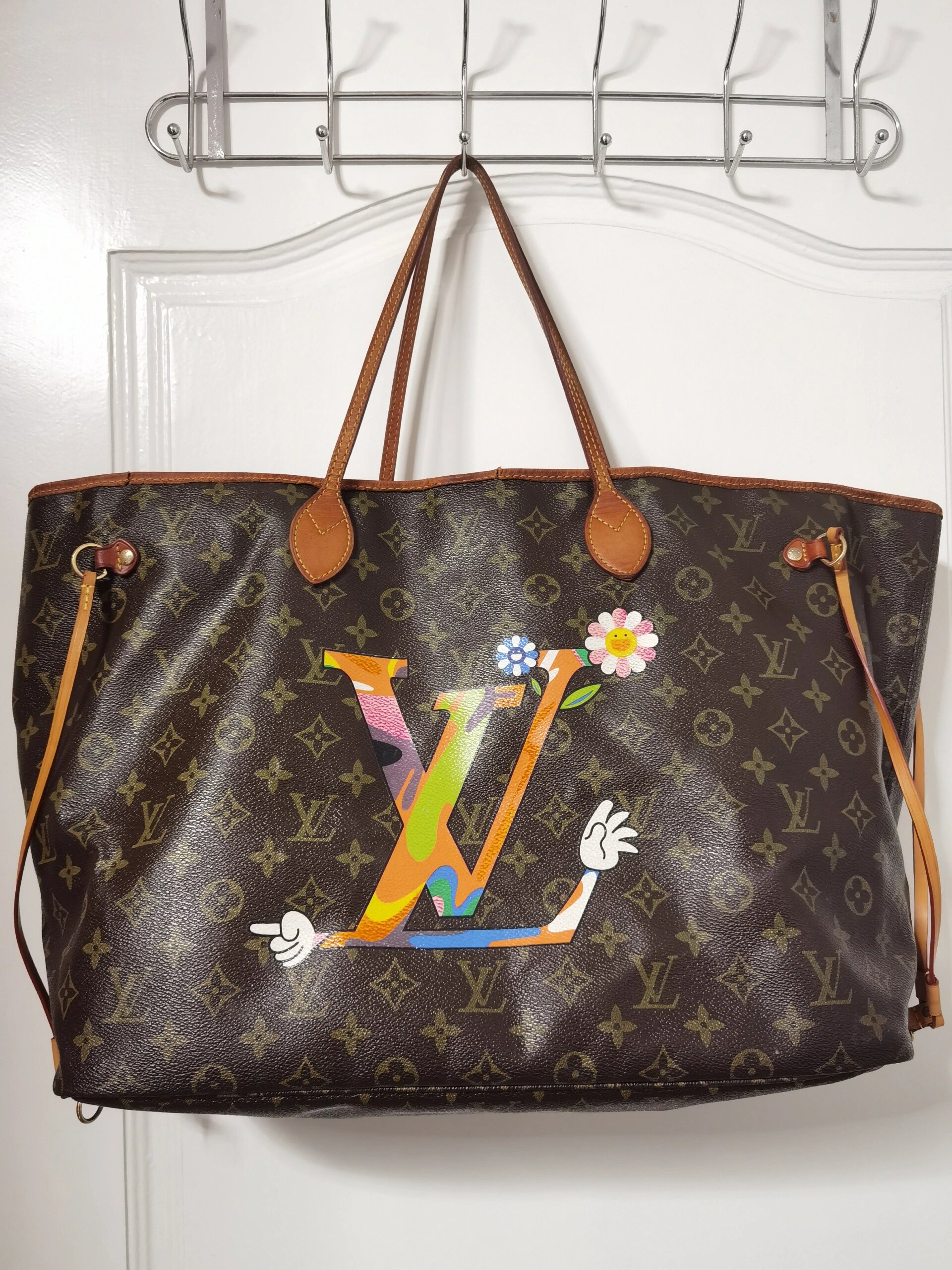 lv neverfull 村上隆太阳花限量款