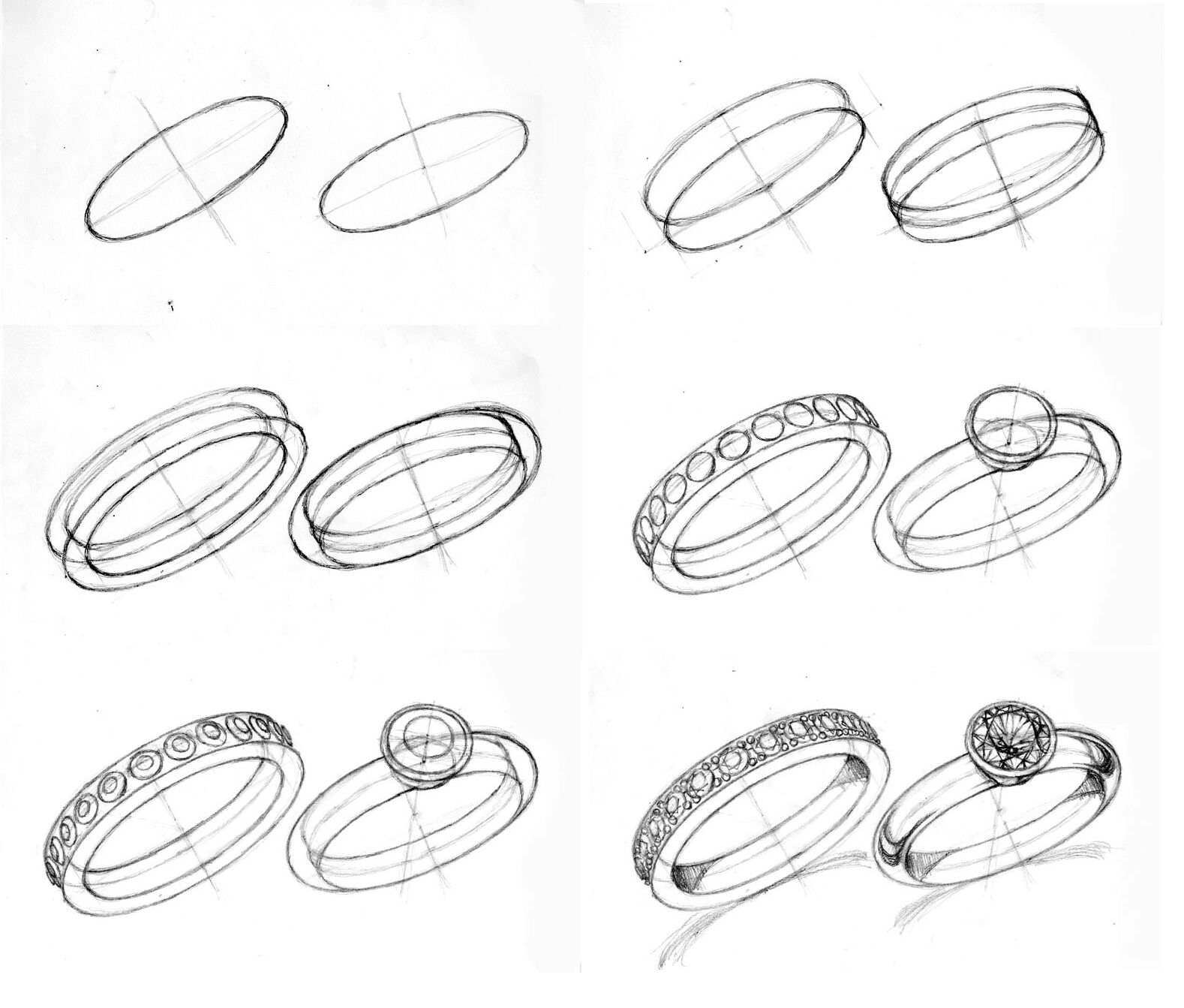 戒指线稿的画法97透视结构 步骤图