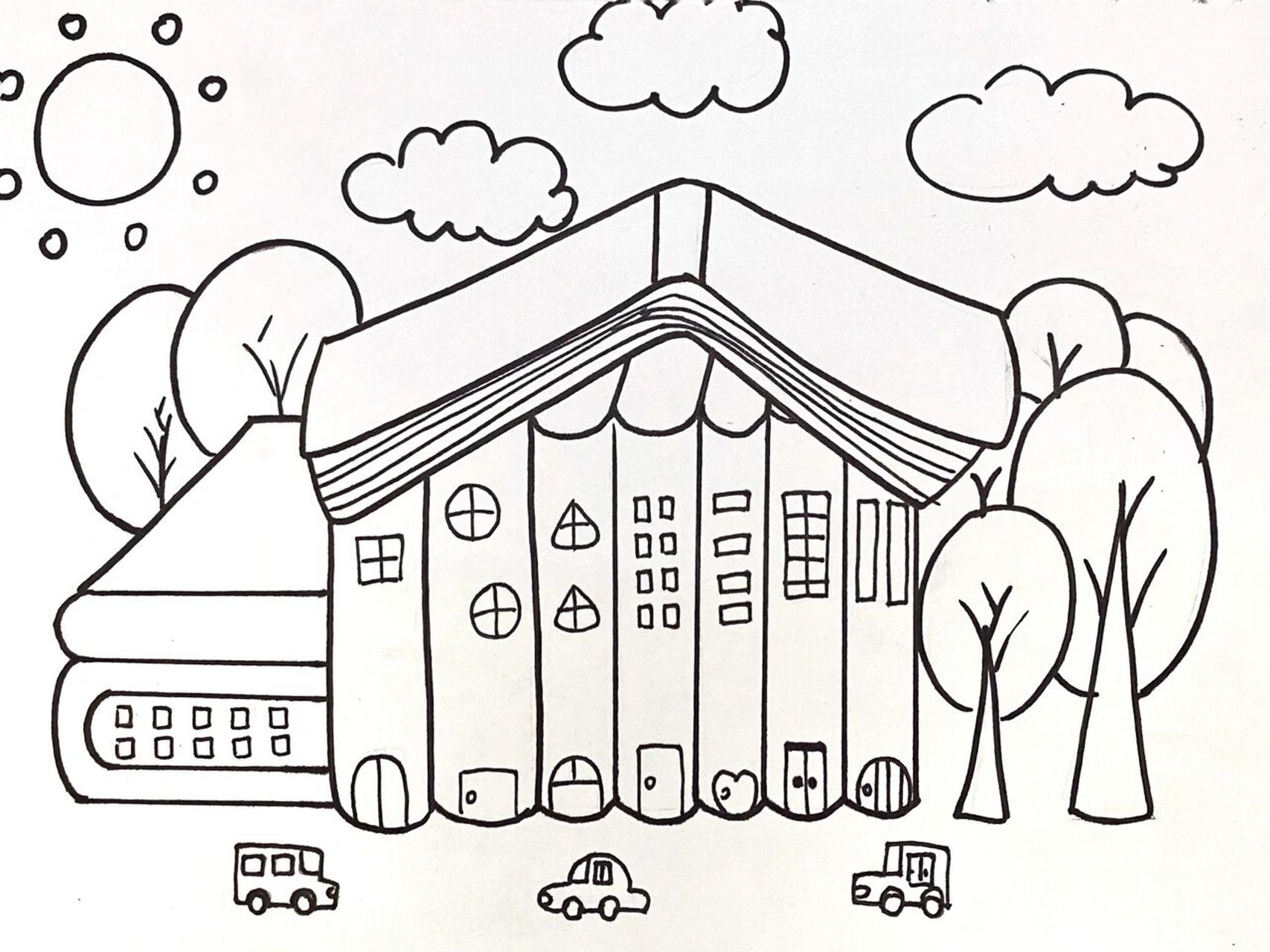 房子创意画 #马克笔# #卡通画# #儿童画# #房子创意画# #画房子