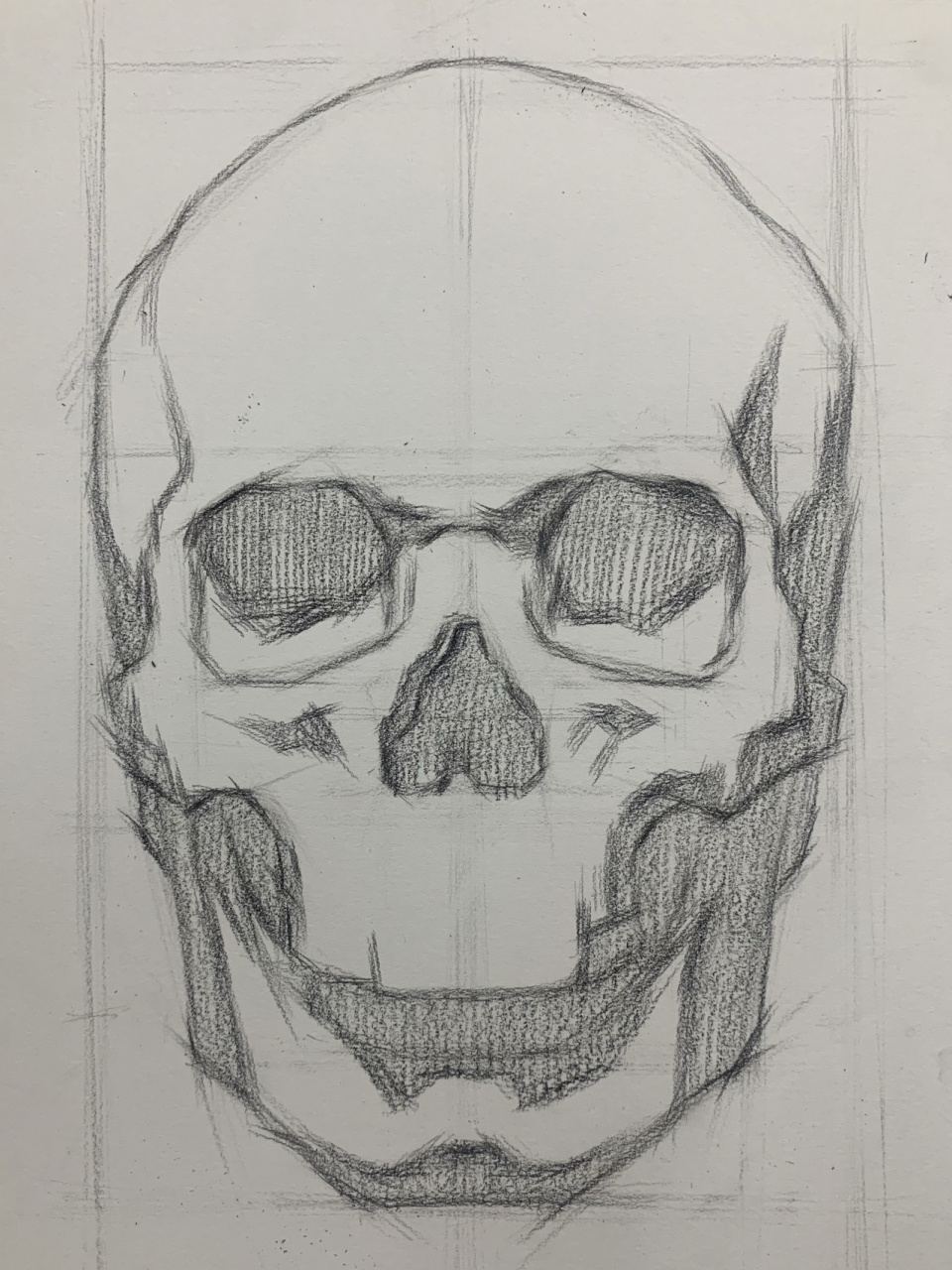 素描头像#头骨结构#步骤图 工具:马利炭笔,悦声素描纸,橡皮笔,老人头