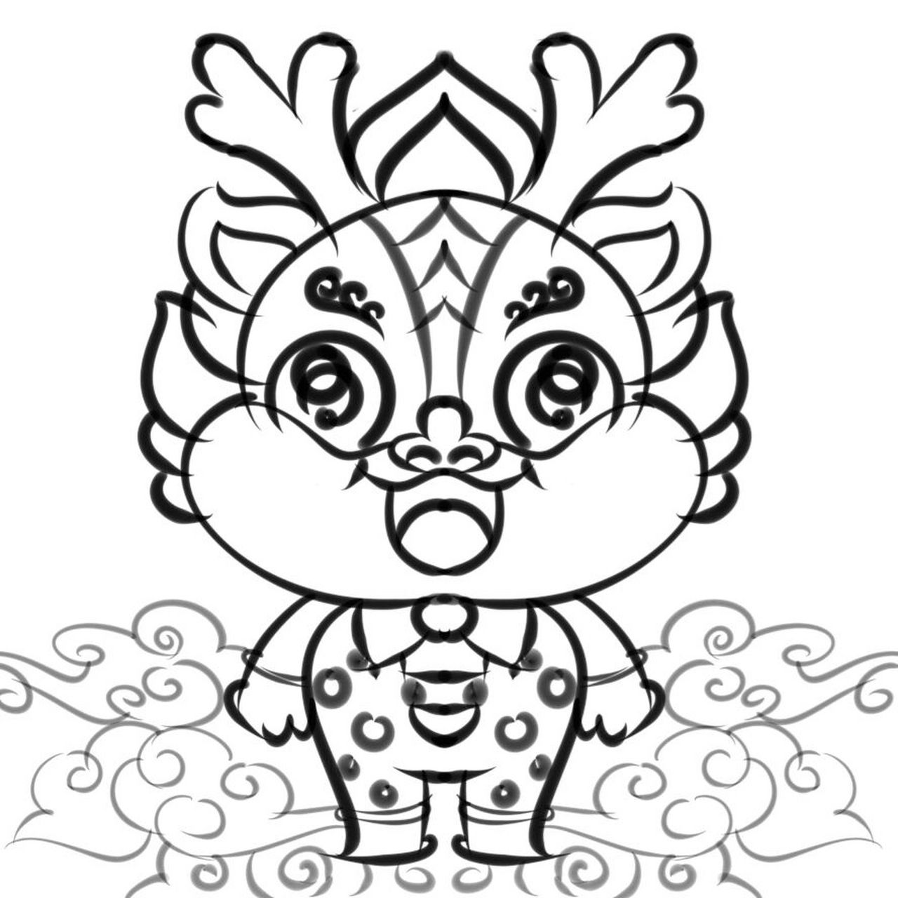 十二生肖ip卡通动漫龙纯金银纪念章设计邢应