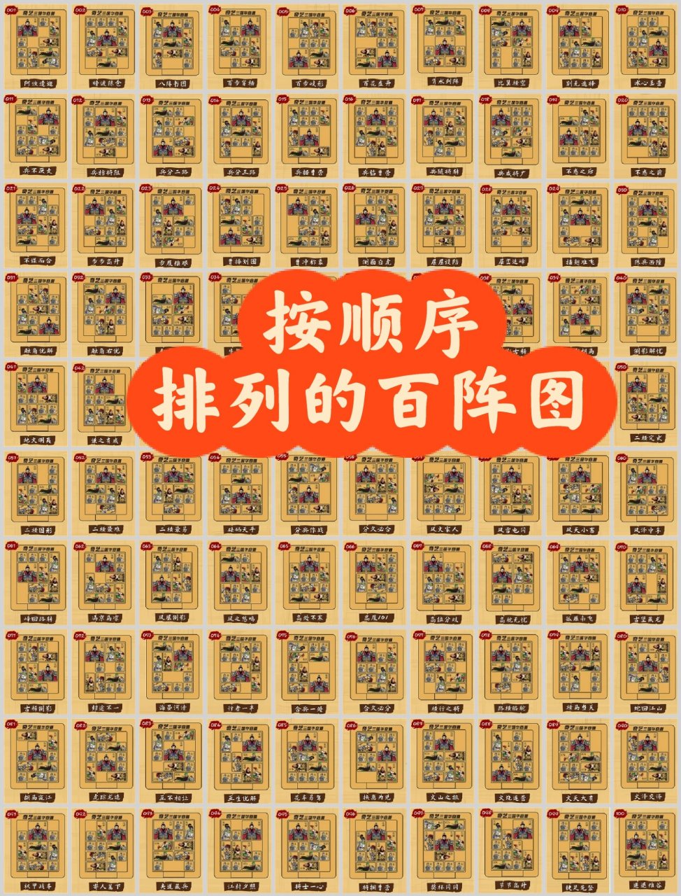一,【资料说明】 内容来源:三国华容道100个阵法图(奇艺),小红书
