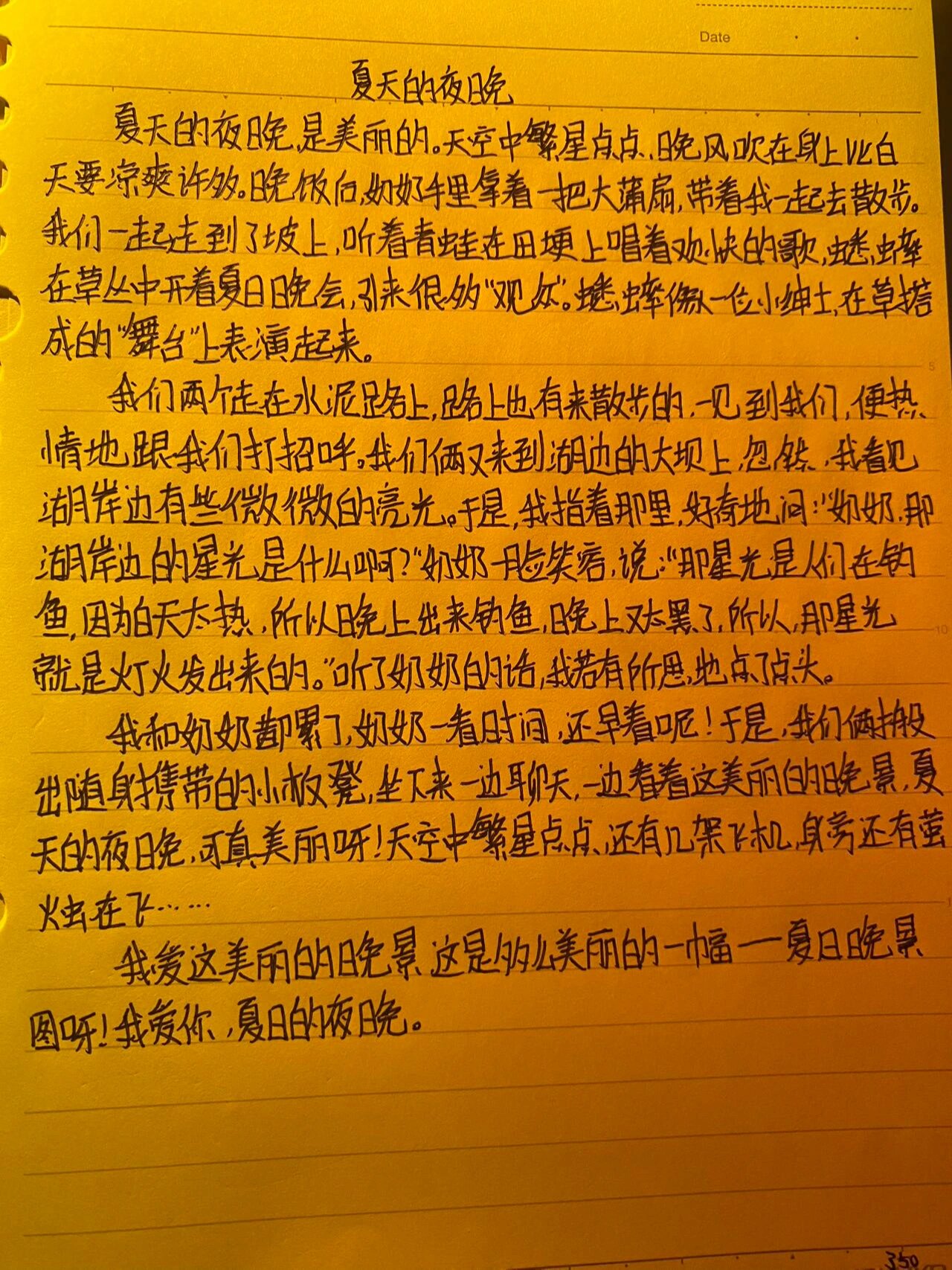 作文《夏天的夜晚》