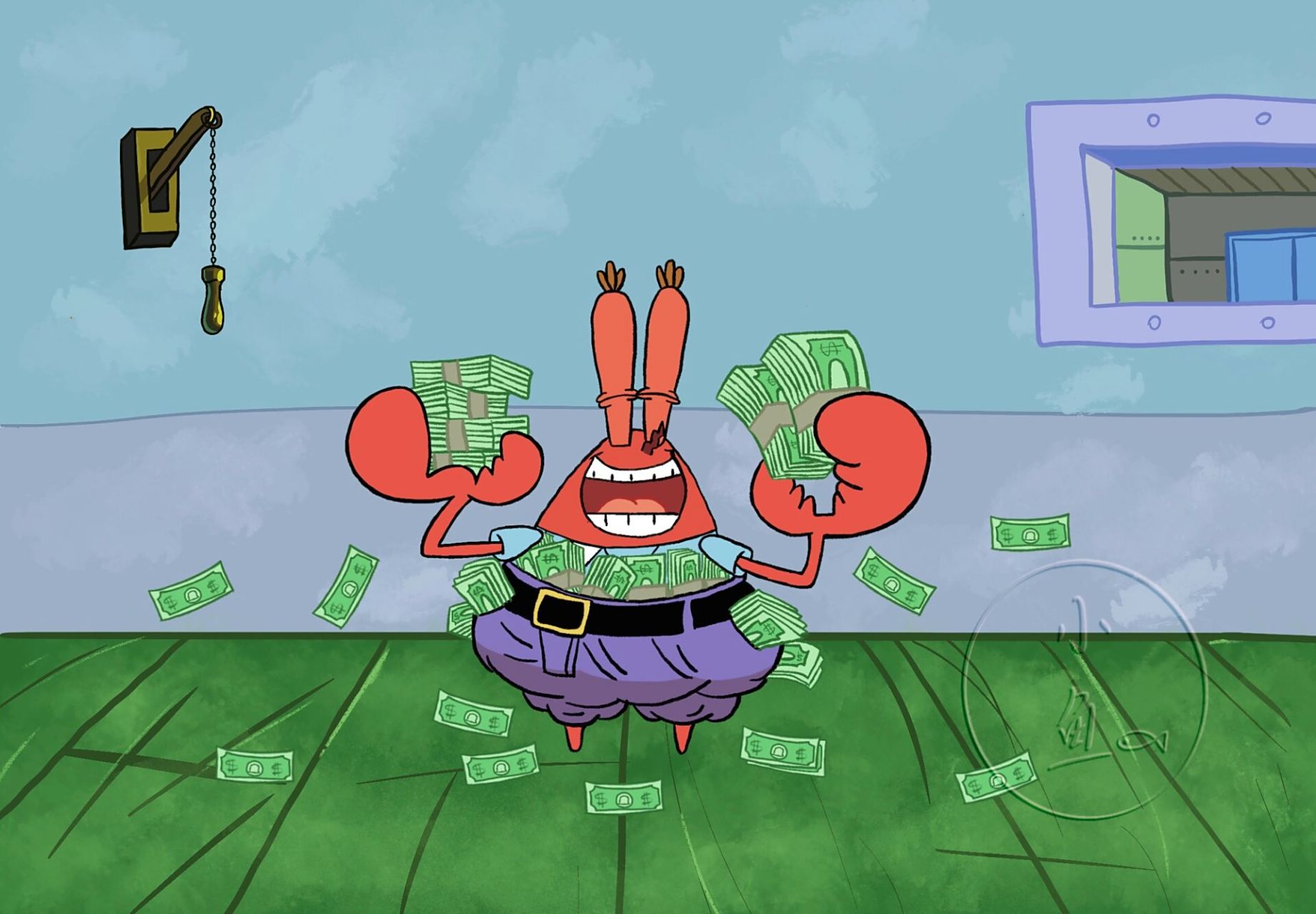 理解蟹老板 成为蟹老板6015       	 因为蟹老板发财壁纸收到很多