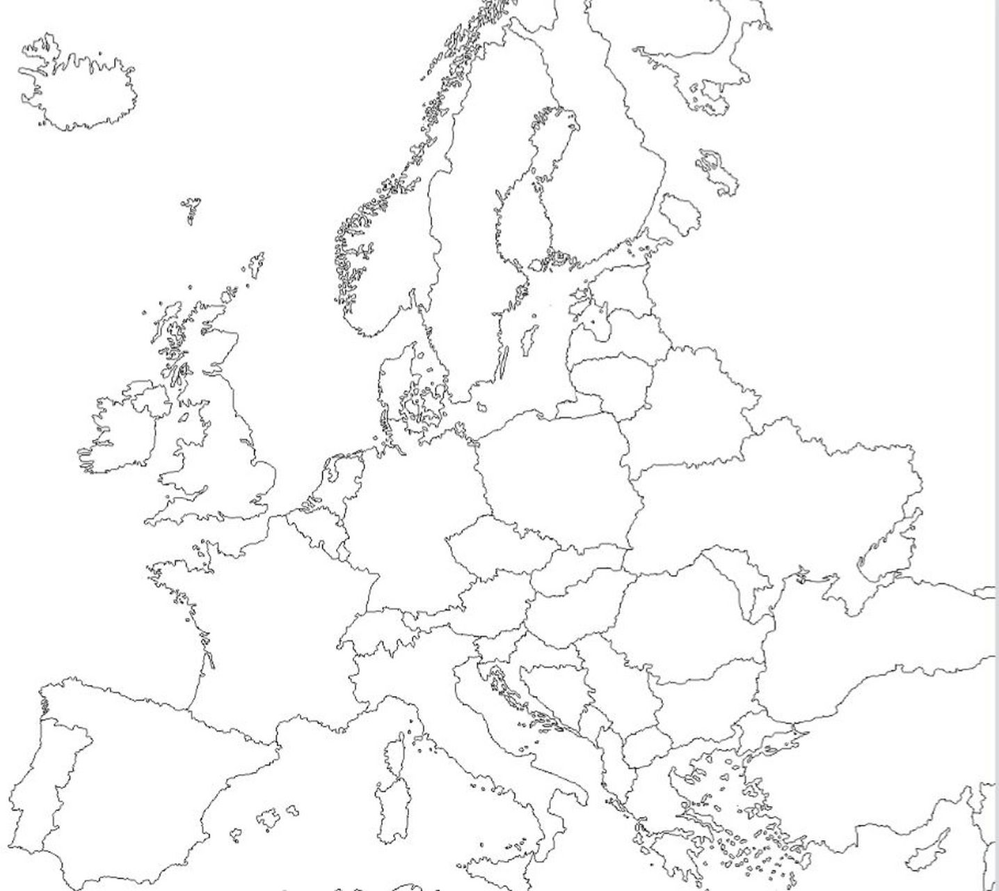 手绘欧洲地图简图图片
